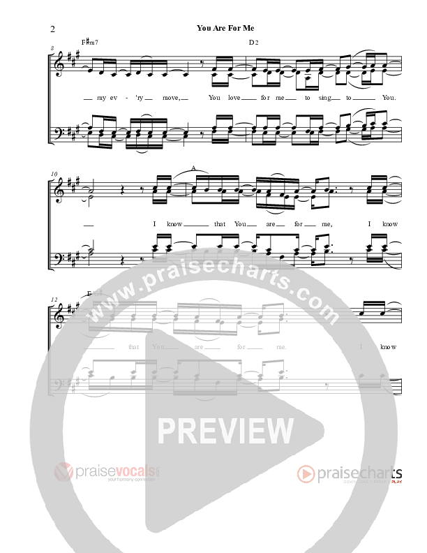 You Are For Me Lead Sheet (PraiseVocals)