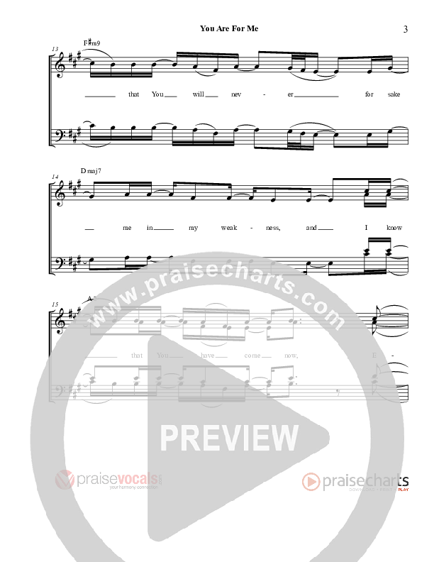 You Are For Me Lead Sheet (PraiseVocals)