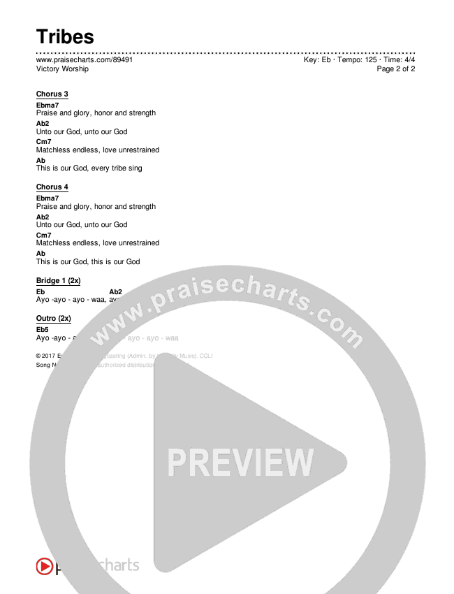 Tribes Chords & Lyrics (Victory Worship)