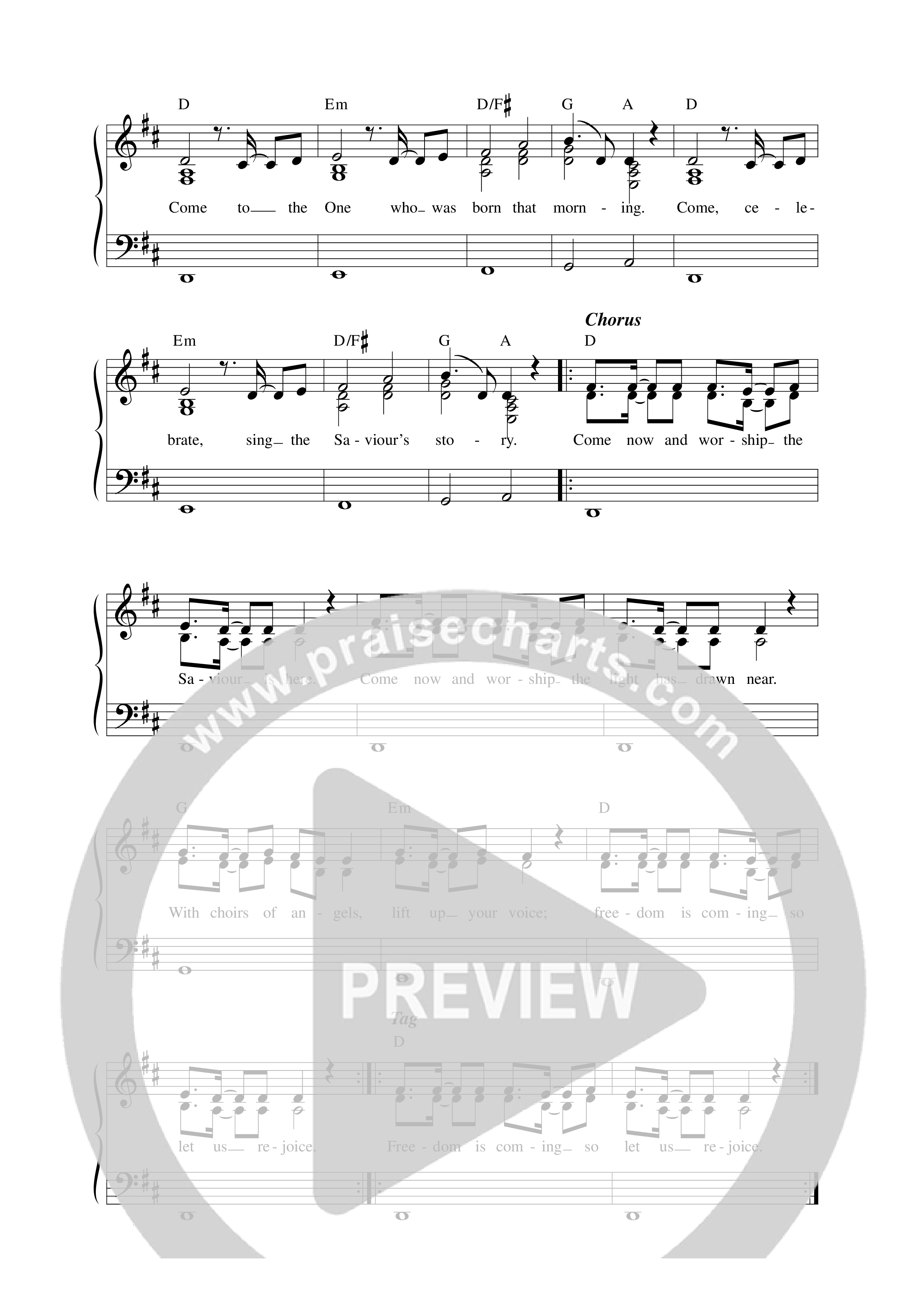Come Now And Worship Lead Sheet Melody (Worship For Everyone)