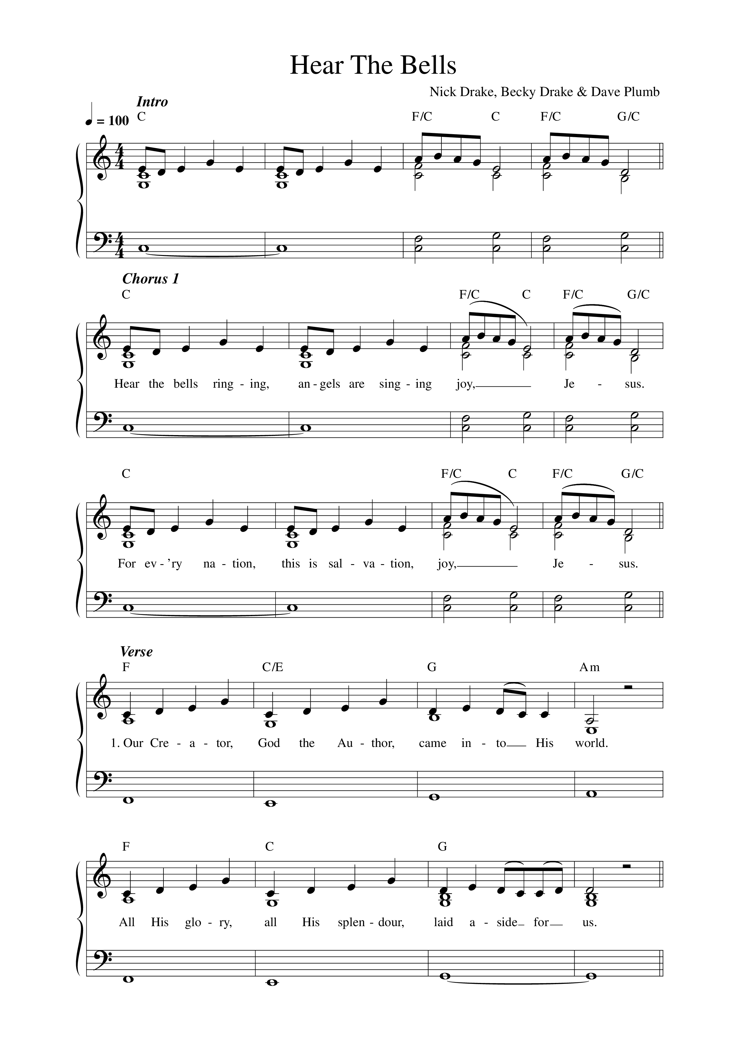 Hear The Bells Lead Sheet Melody (Worship For Everyone)