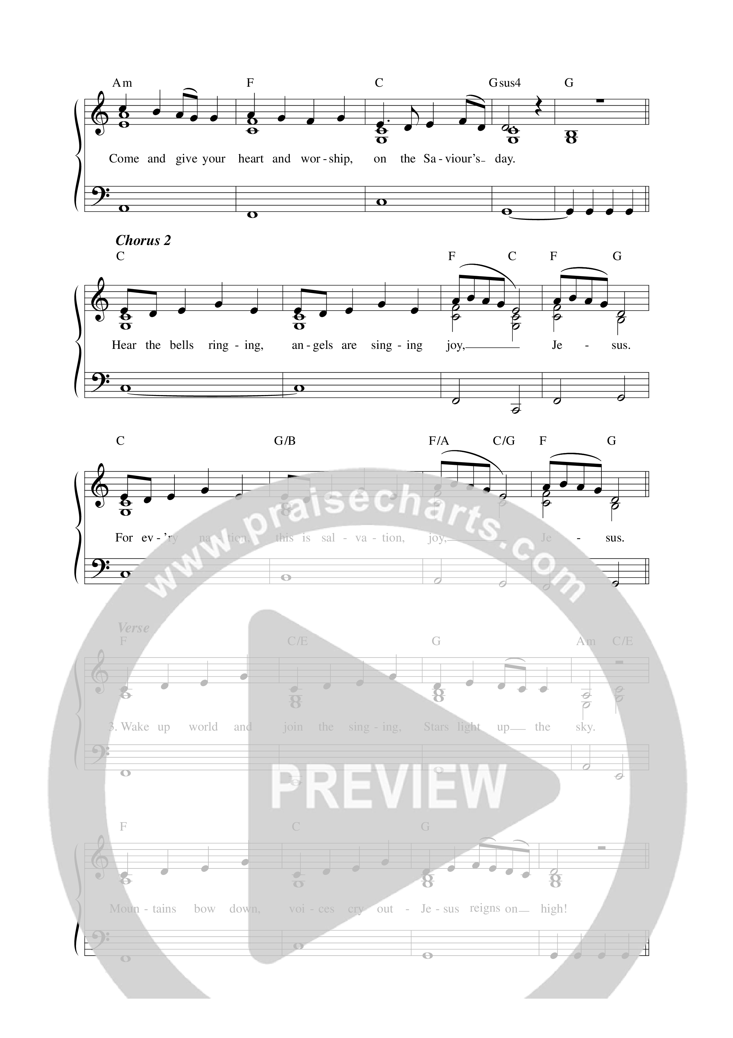 Hear The Bells Lead Sheet Melody (Worship For Everyone)