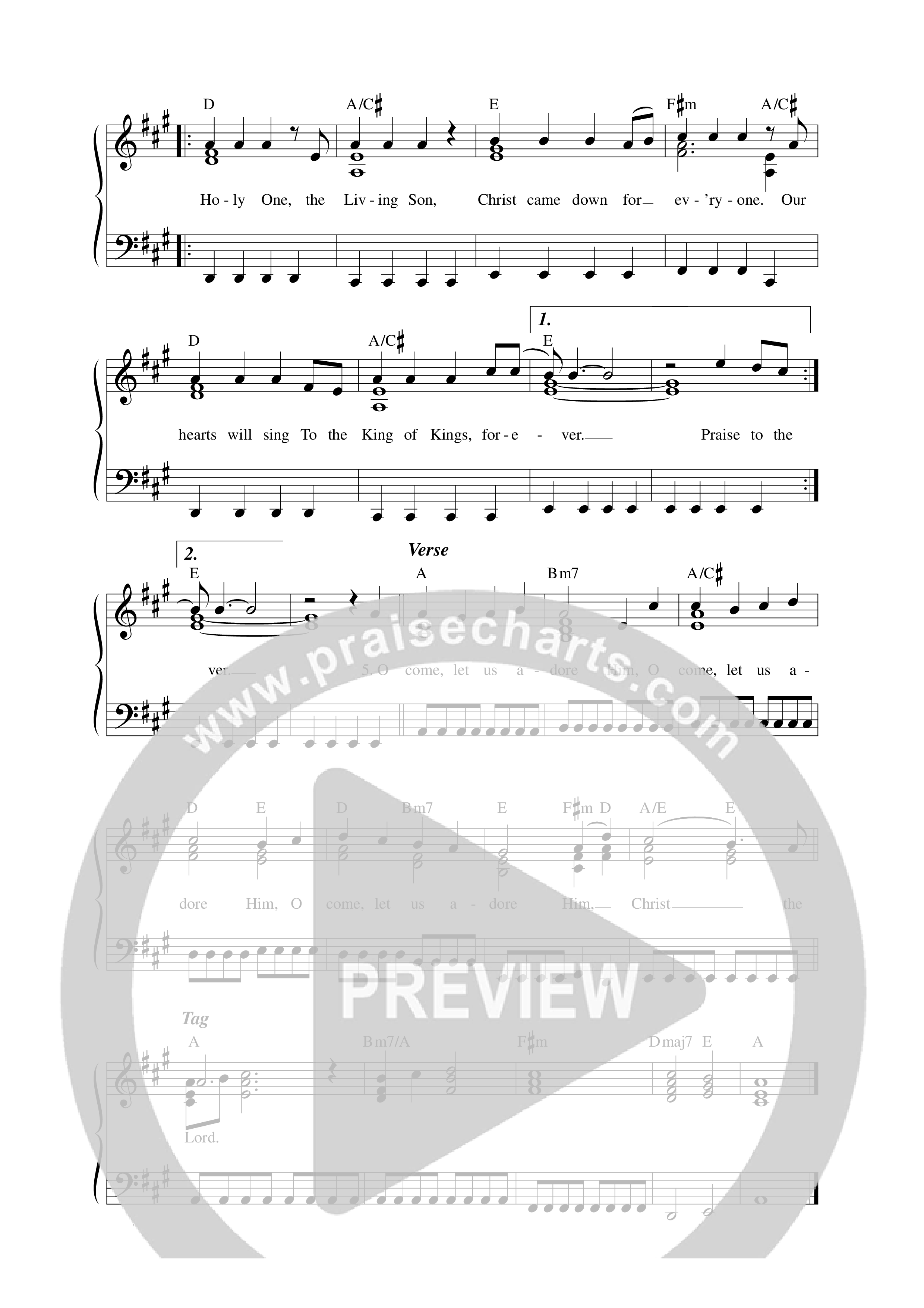 O Come Let Us Adore Him (Every Generation) Lead Sheet Melody (Worship For Everyone)