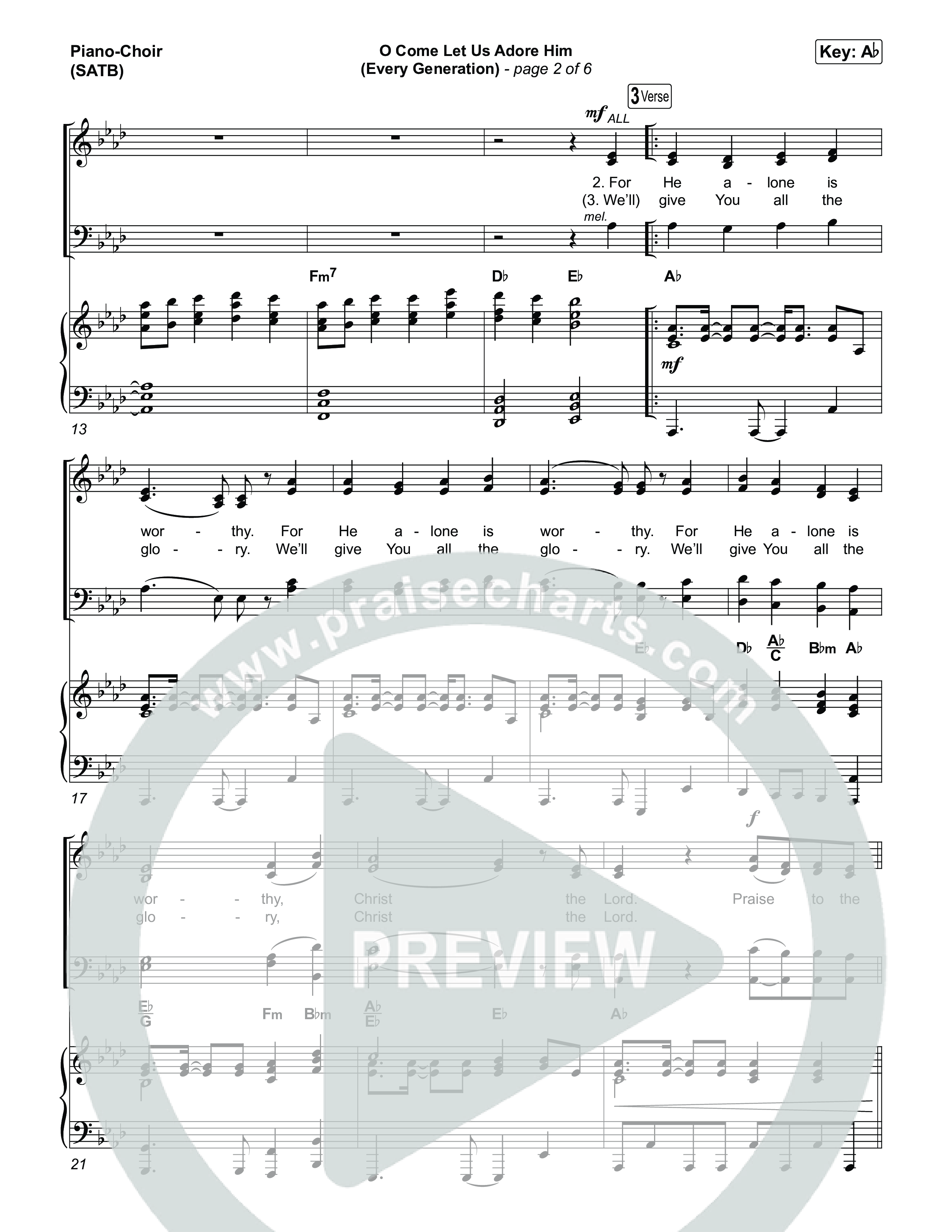 O Come Let Us Adore Him (Every Generation) Piano/Choir (SATB) (Worship For Everyone / Nick & Becky Drake / Tim Hughes)