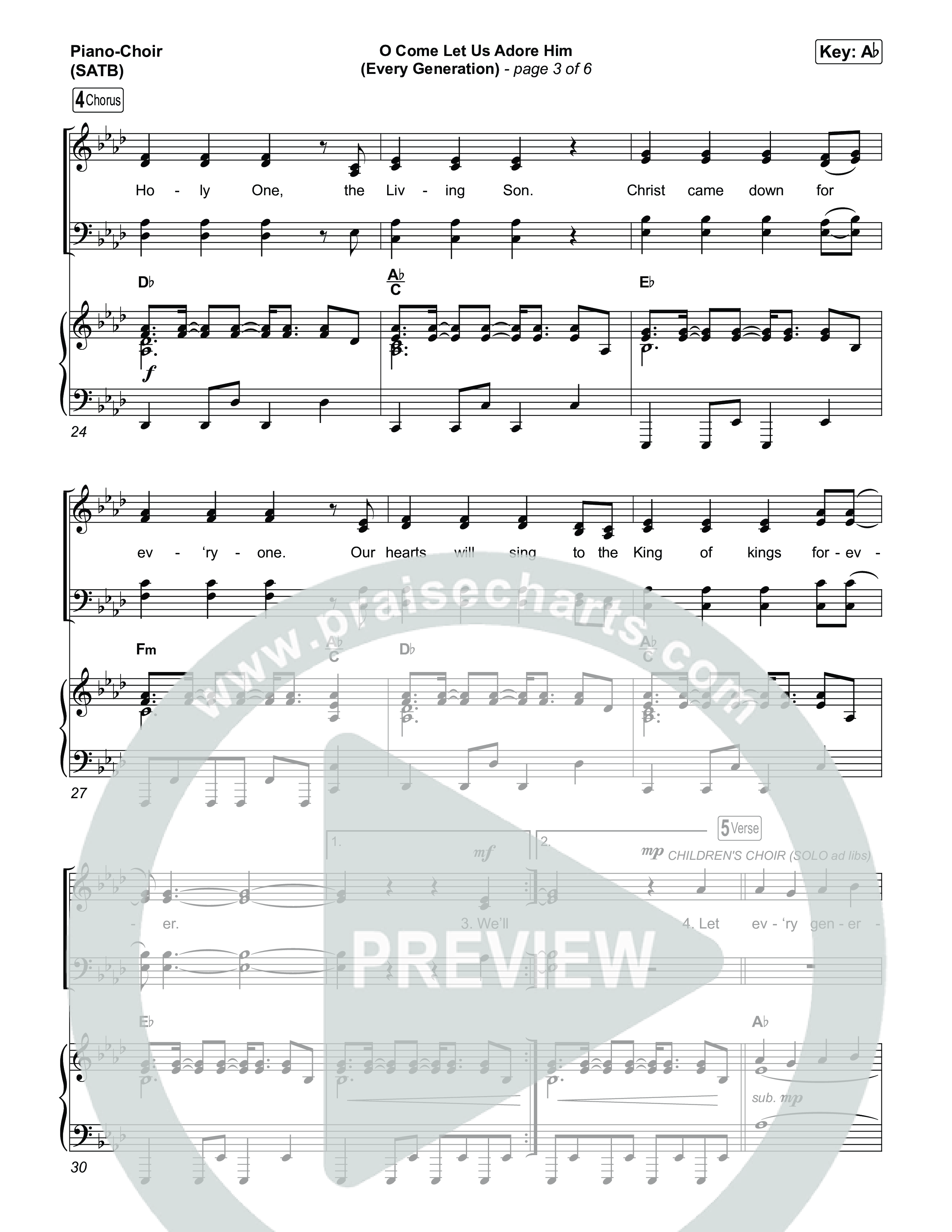 O Come Let Us Adore Him (Every Generation) Piano/Choir (SATB) (Worship For Everyone / Nick & Becky Drake / Tim Hughes)