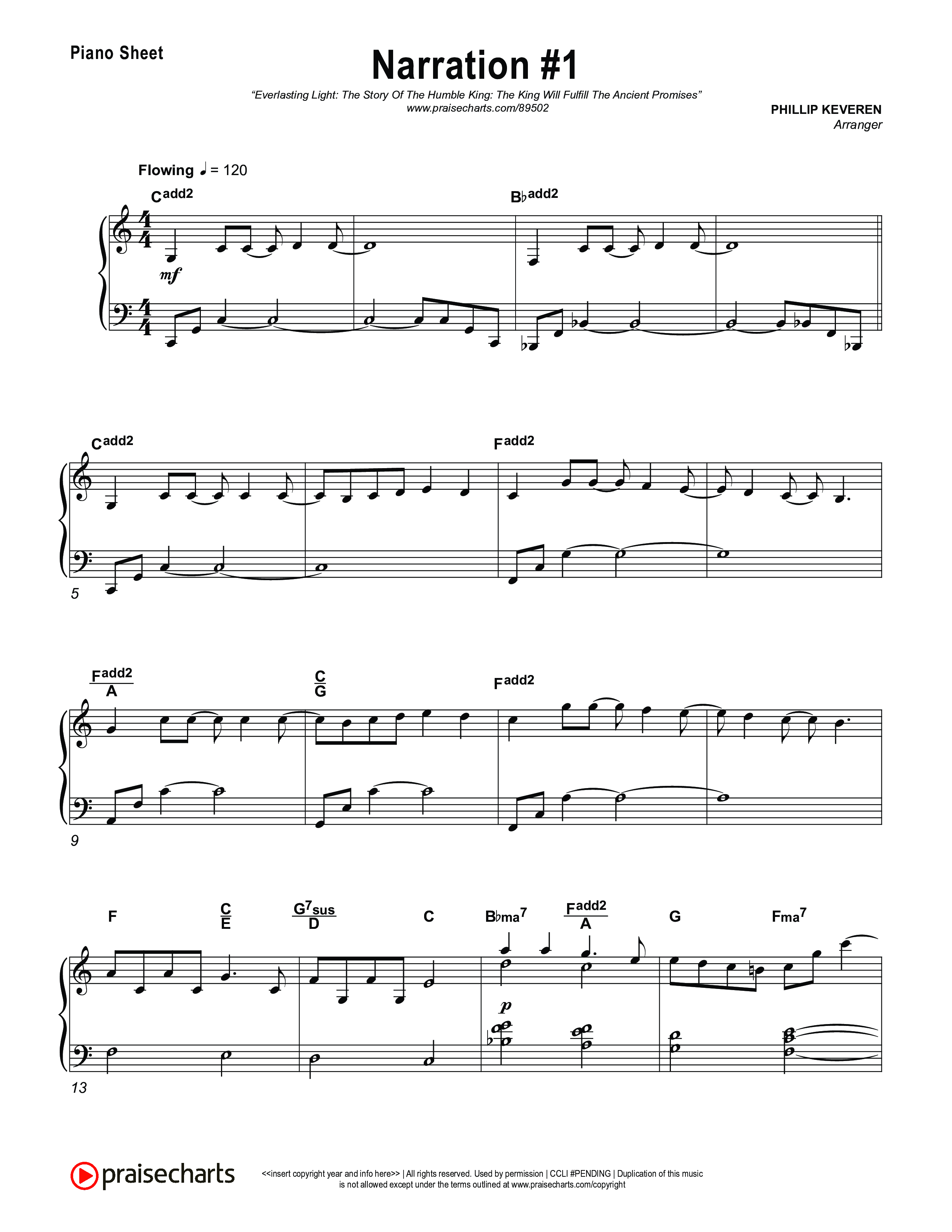 Reading 1: The King Will Fulfill The Ancient Promises Piano Sheet (Museum Of The Bible)