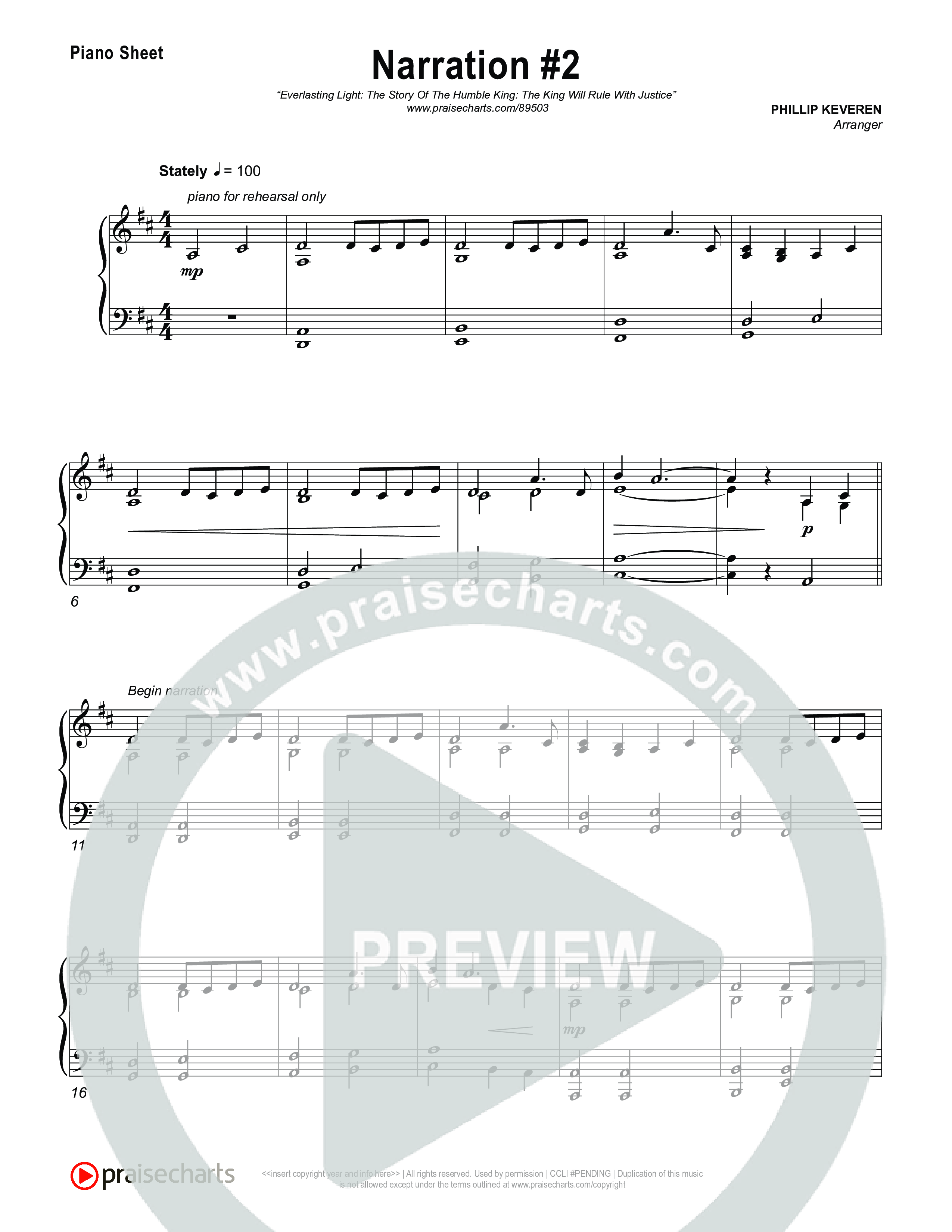 Reading 2: The King Will Rule With Justice Piano Sheet (Museum Of The Bible)