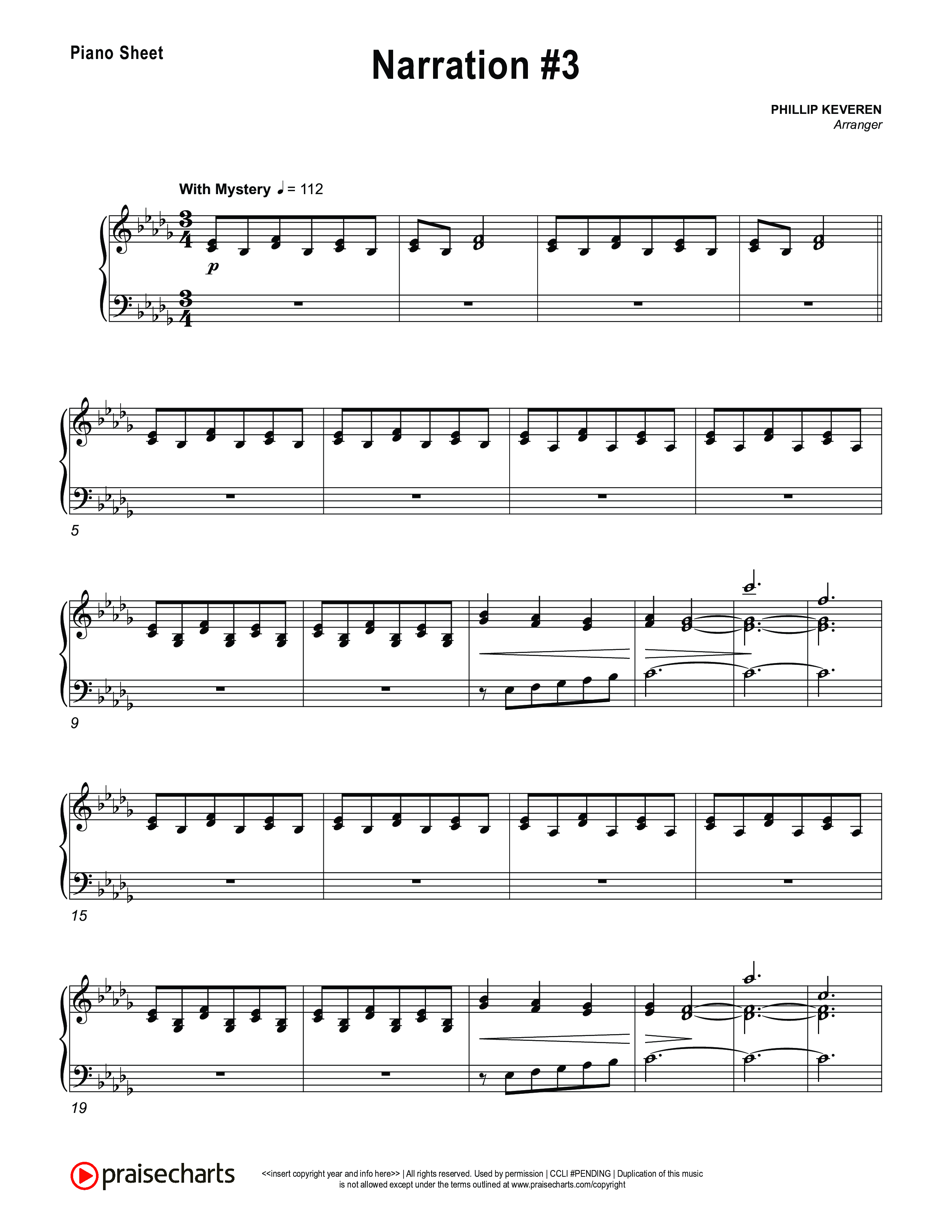 Reading 3: The King Will Bestow Eternal Peace Piano Sheet (Museum Of The Bible)