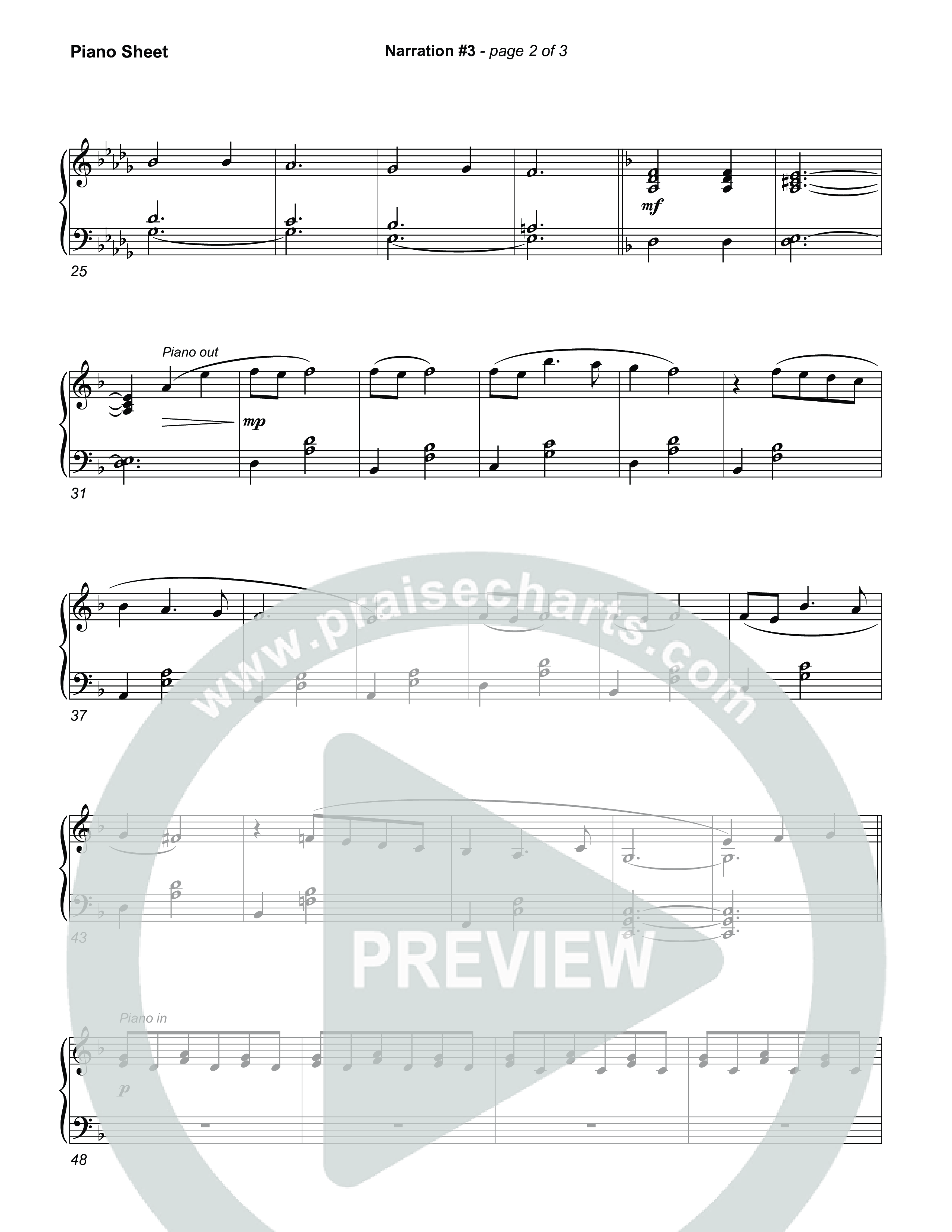 Reading 3: The King Will Bestow Eternal Peace Piano Sheet (Museum Of The Bible)