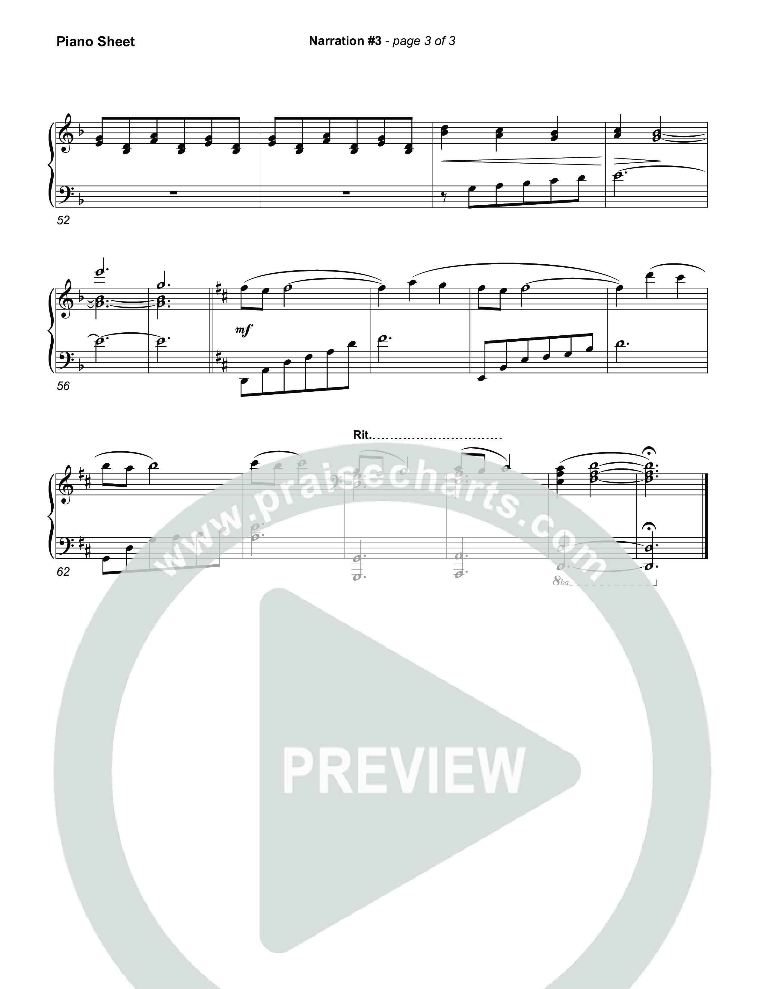 Reading 3: The King Will Bestow Eternal Peace Piano Sheet (Museum Of The Bible)