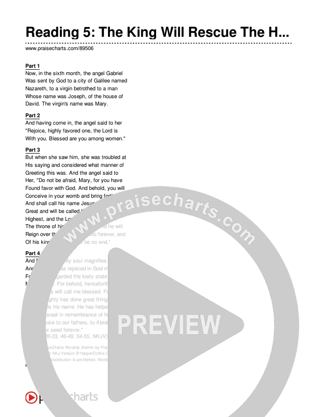 Reading 5: The King Will Rescue The Humble Chords & Lyrics (Museum Of The Bible)