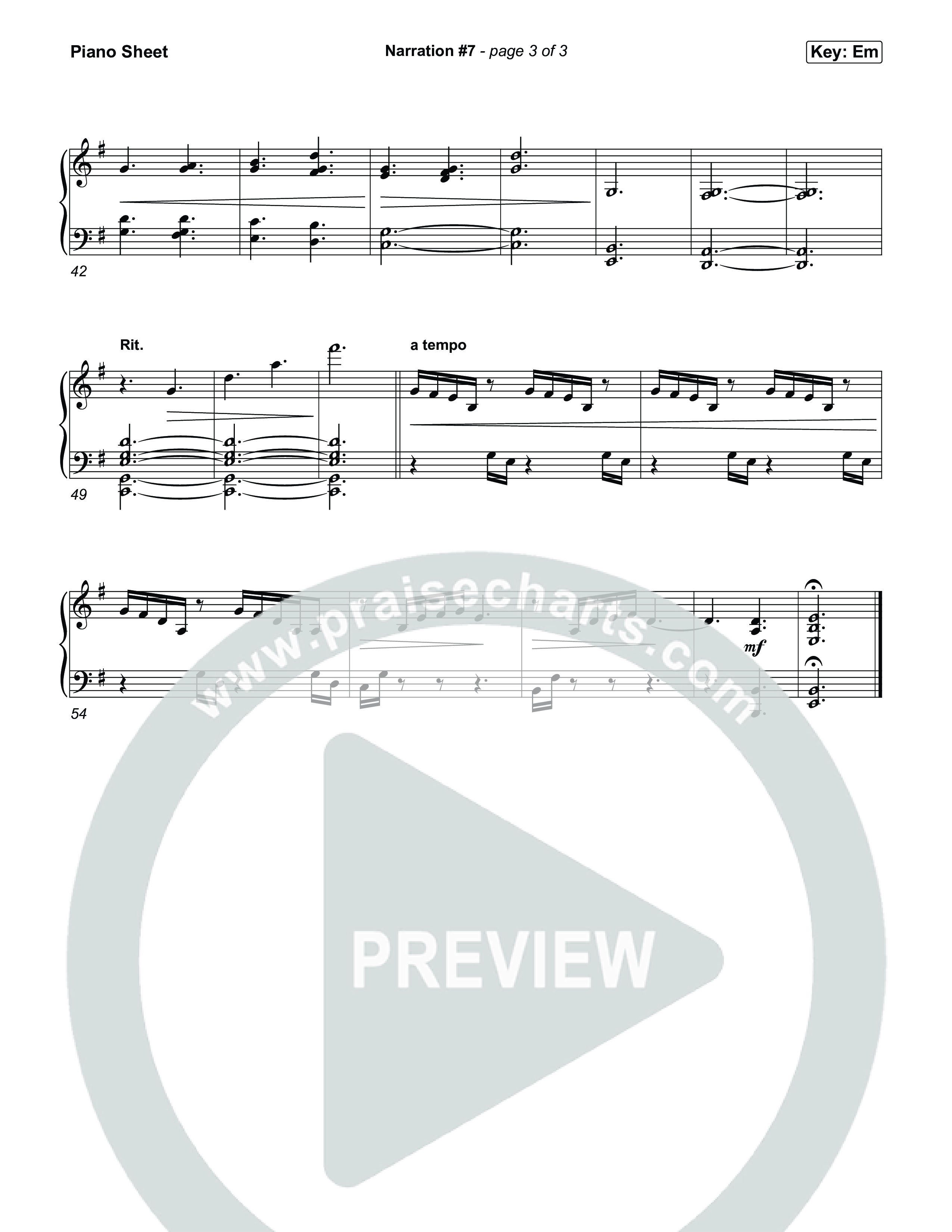 Reading 7: The King Will Lavish Joy upon Heaven And Earth Piano Sheet (Museum Of The Bible)