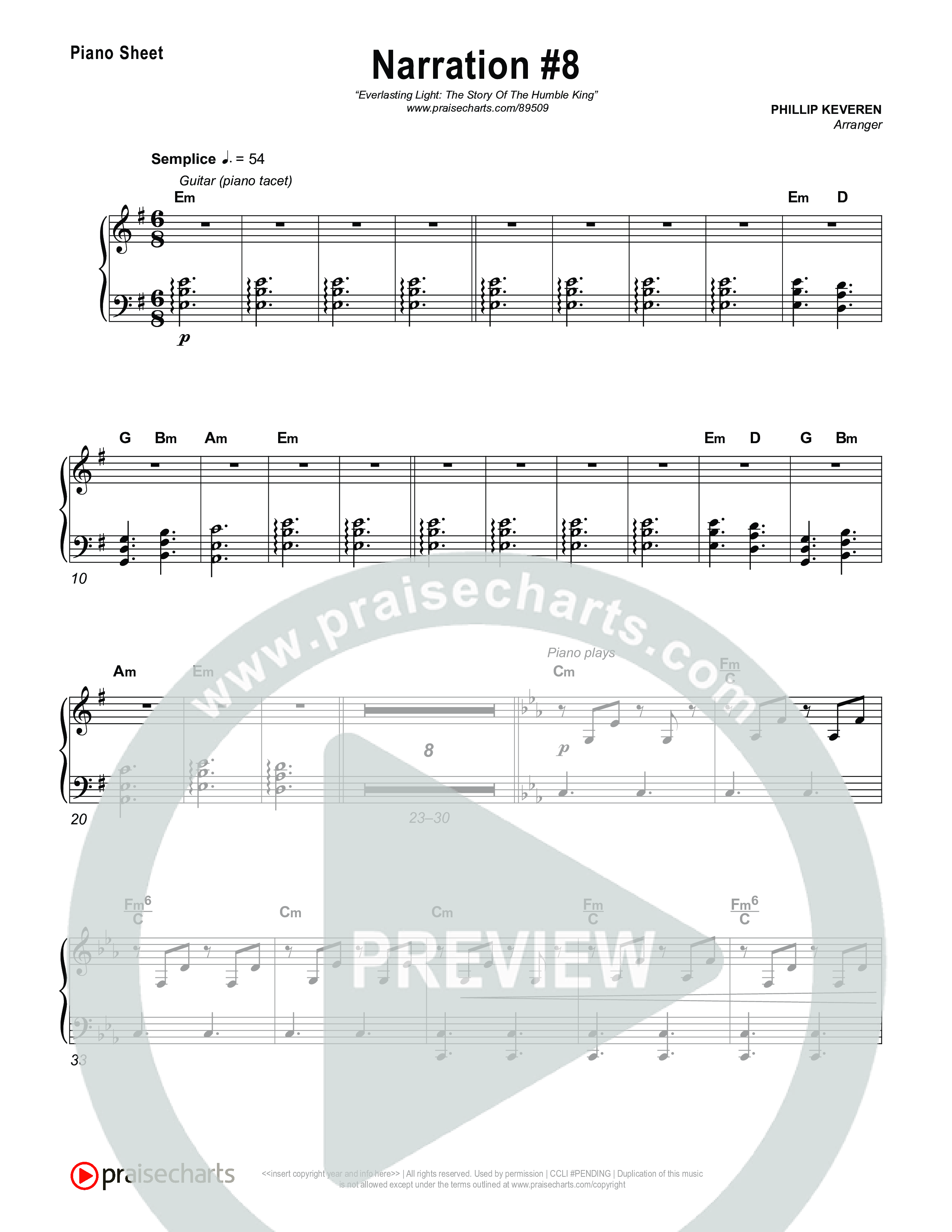 Reading 8: The King Will Receive Worship from All Nations Piano Sheet (Museum Of The Bible)