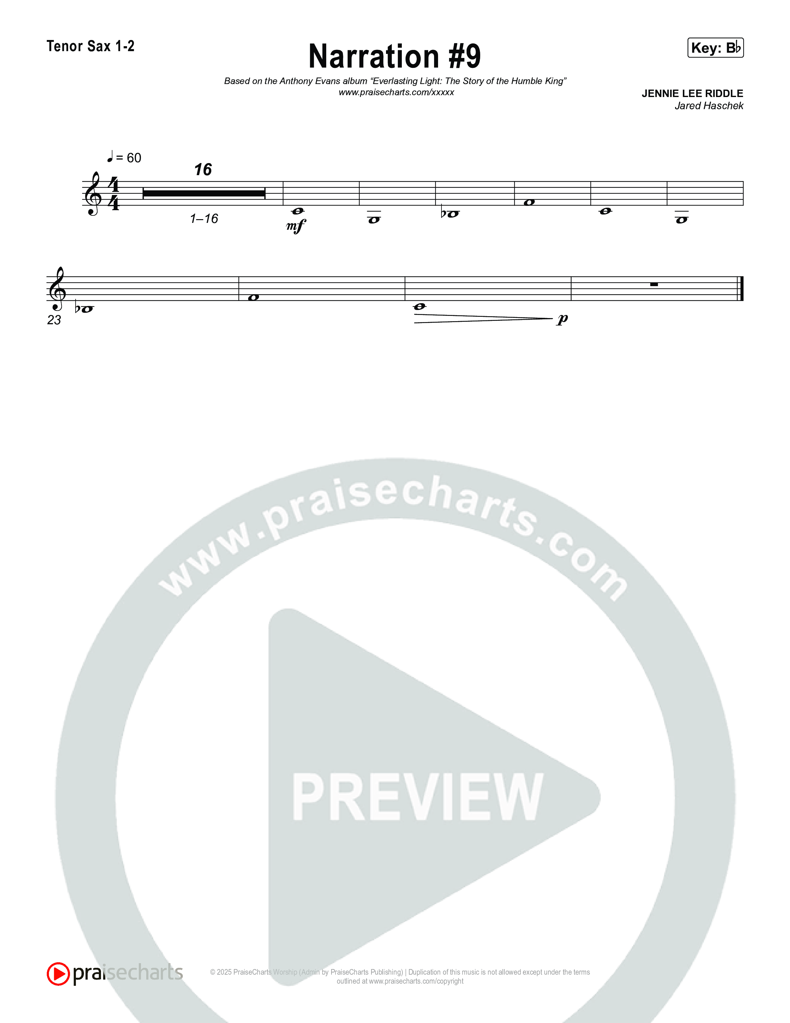 Reading 9: The King Will Reign Forever Tenor Sax 1,2 (Museum Of The Bible)