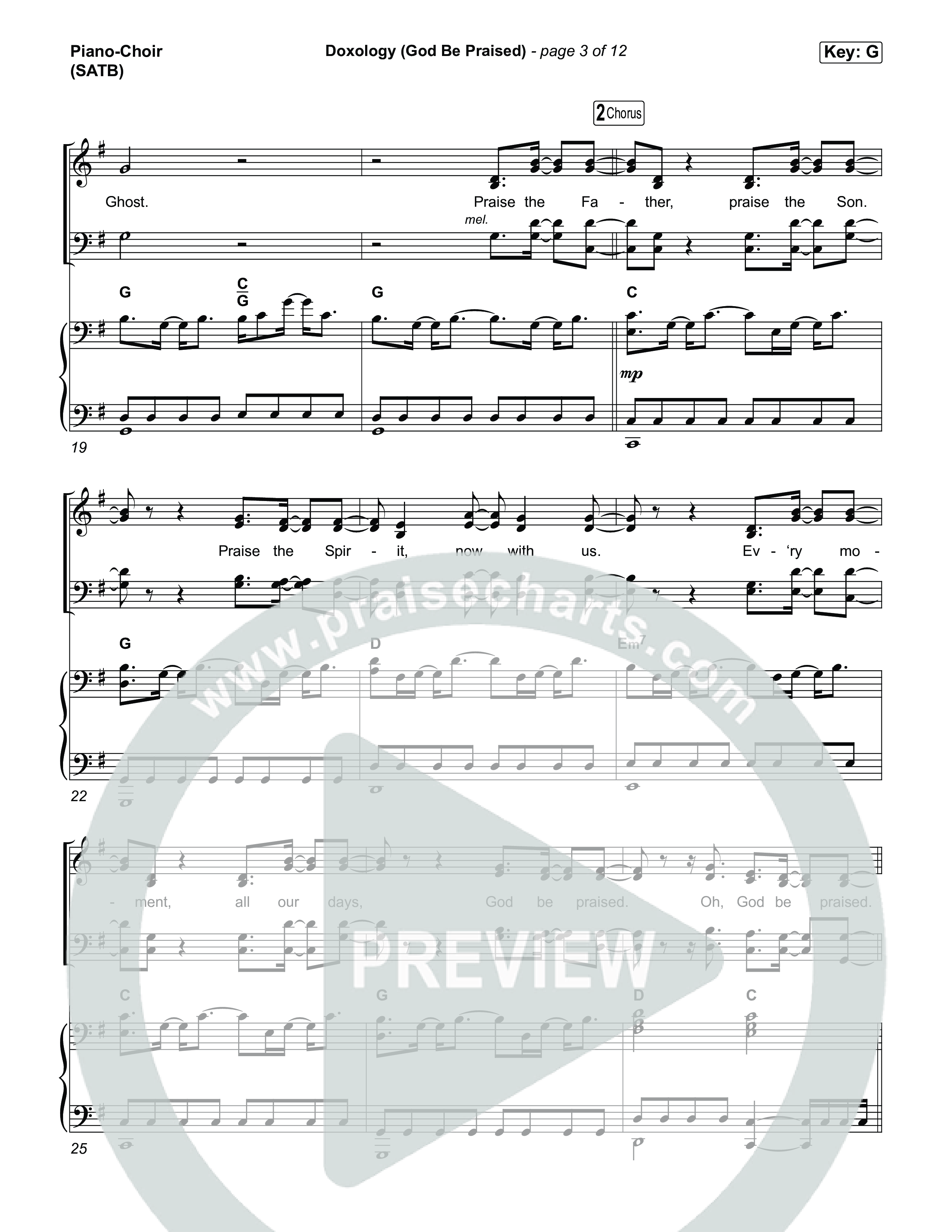 Doxology (God Be Praised) Piano/Vocal Pack (Worship Circle)