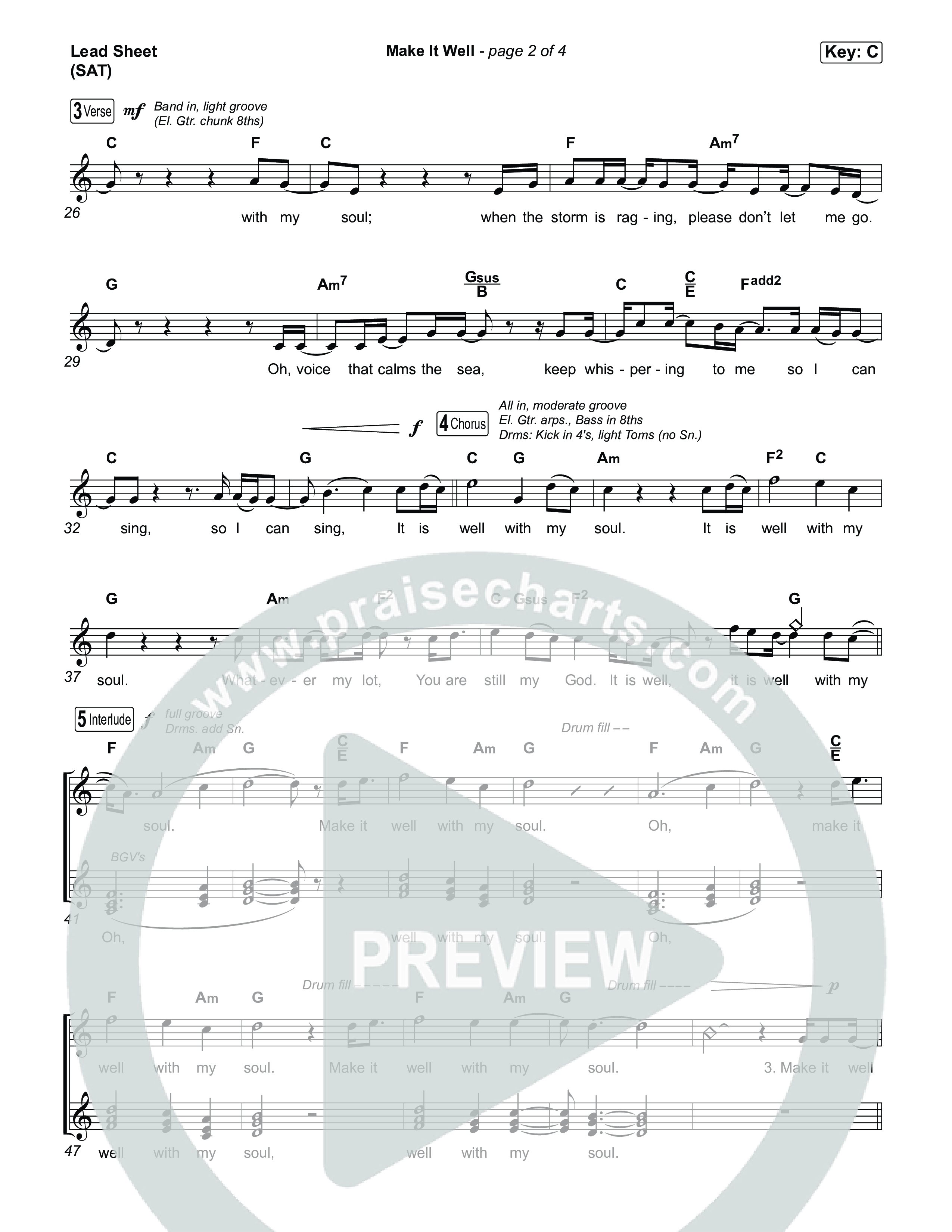 Make It Well Lead Sheet (SAT) (MercyMe)