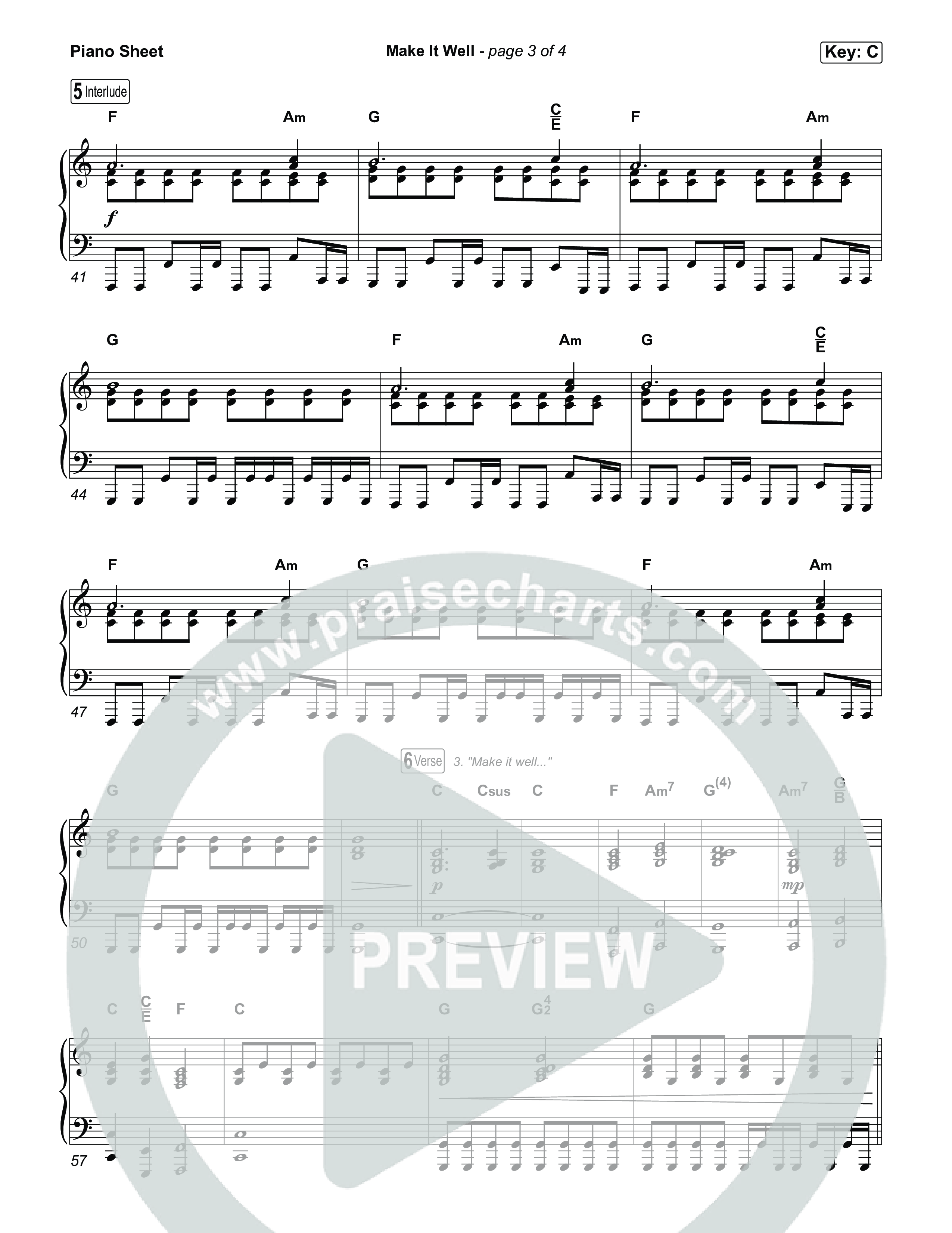 Make It Well Piano Sheet (MercyMe)