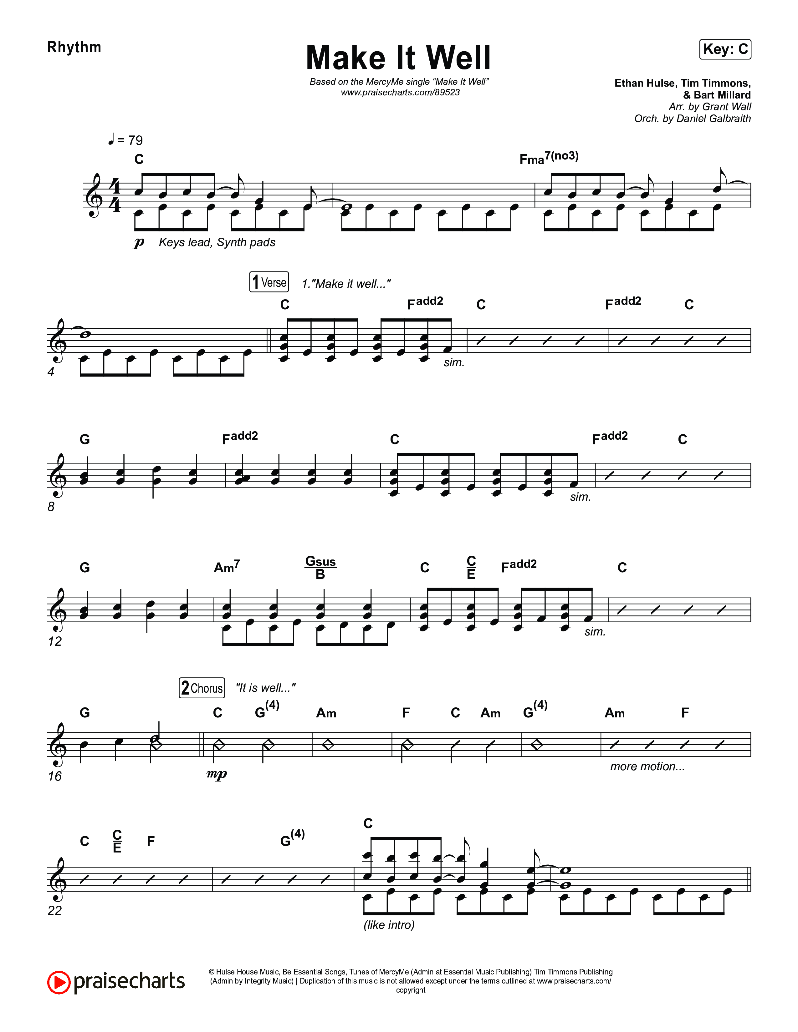 Make It Well Rhythm Chart (MercyMe)