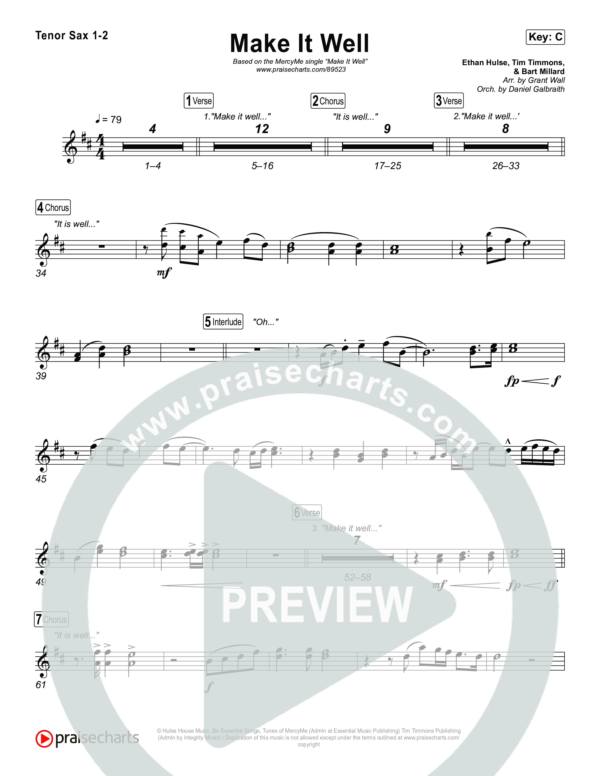 Make It Well Tenor Sax 1,2 (MercyMe)