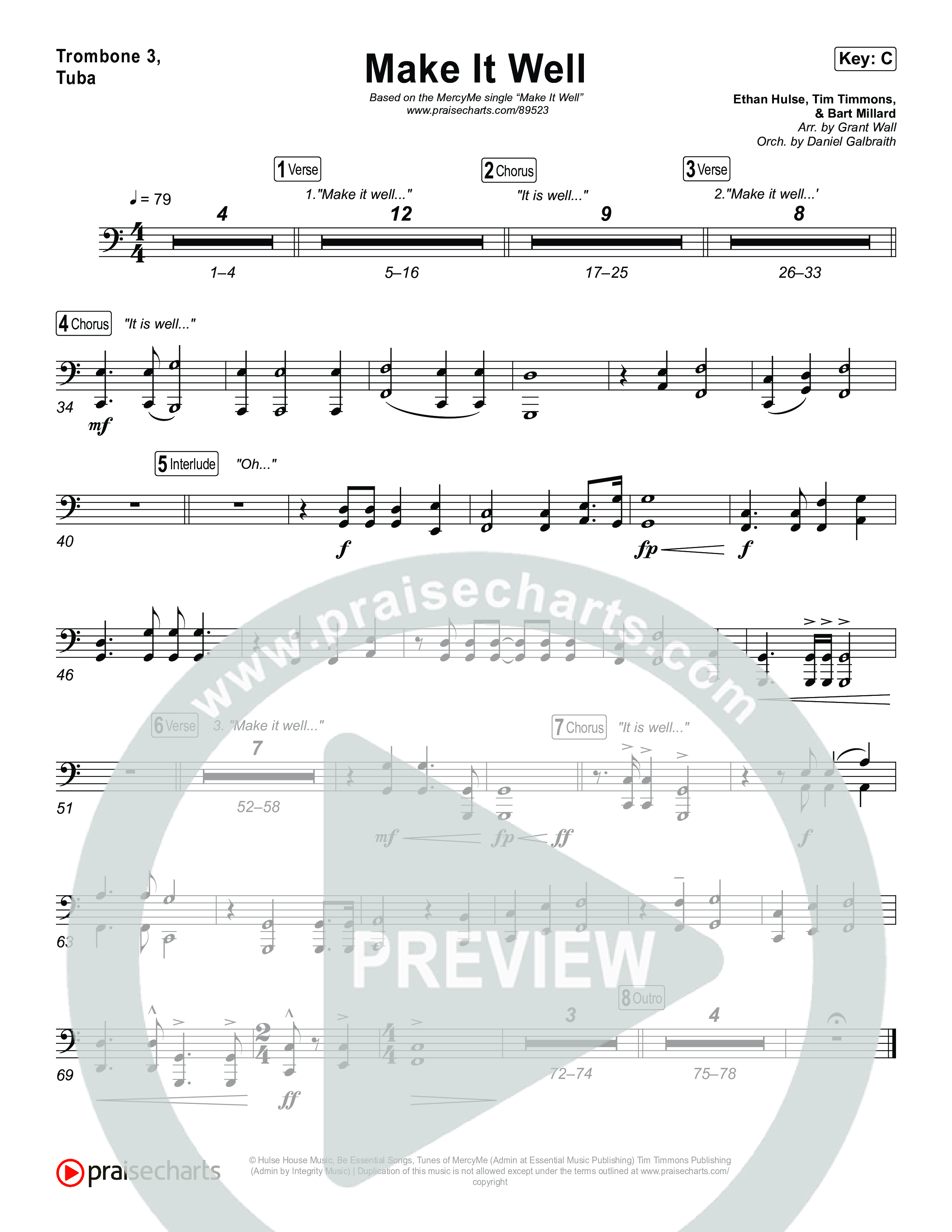 Make It Well Trombone 1,2 (MercyMe)