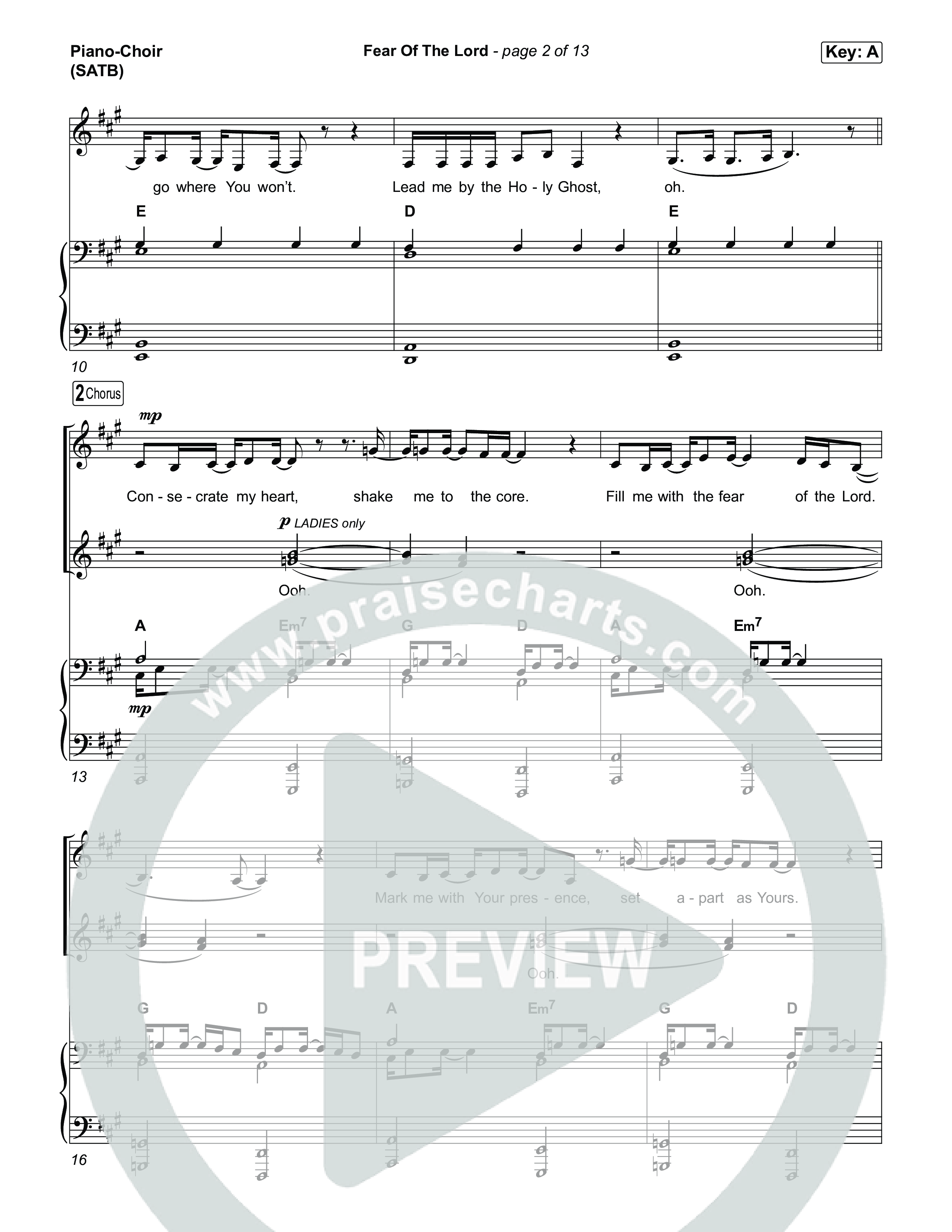 Fear Of The Lord Piano/Vocal (SATB) (Mitch Wong)