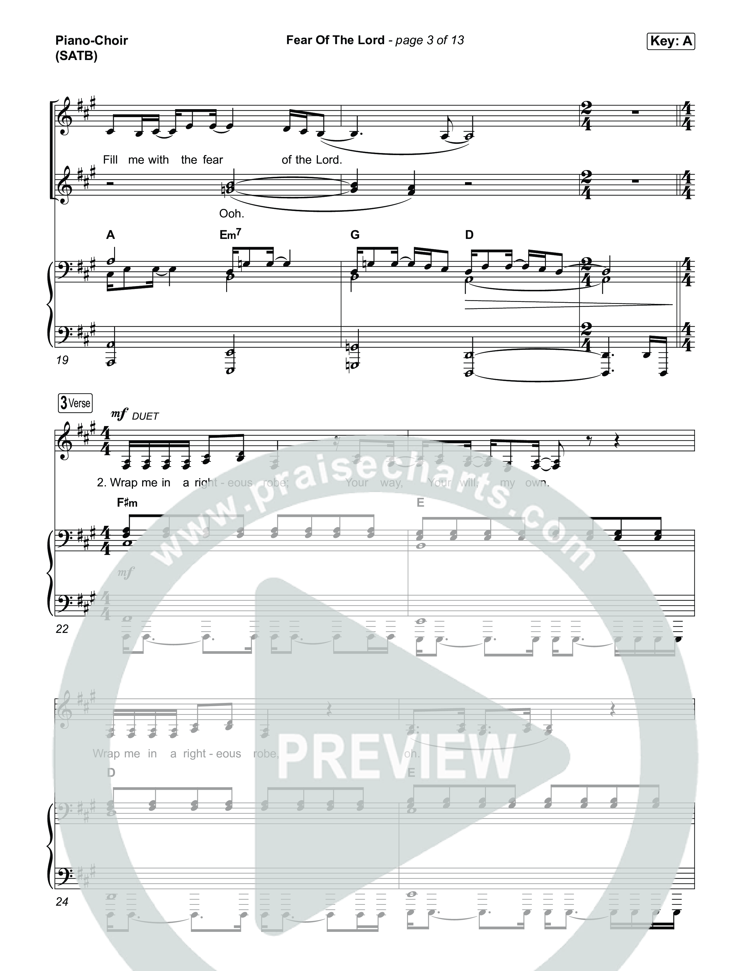 Fear Of The Lord Piano/Vocal (SATB) (Mitch Wong)