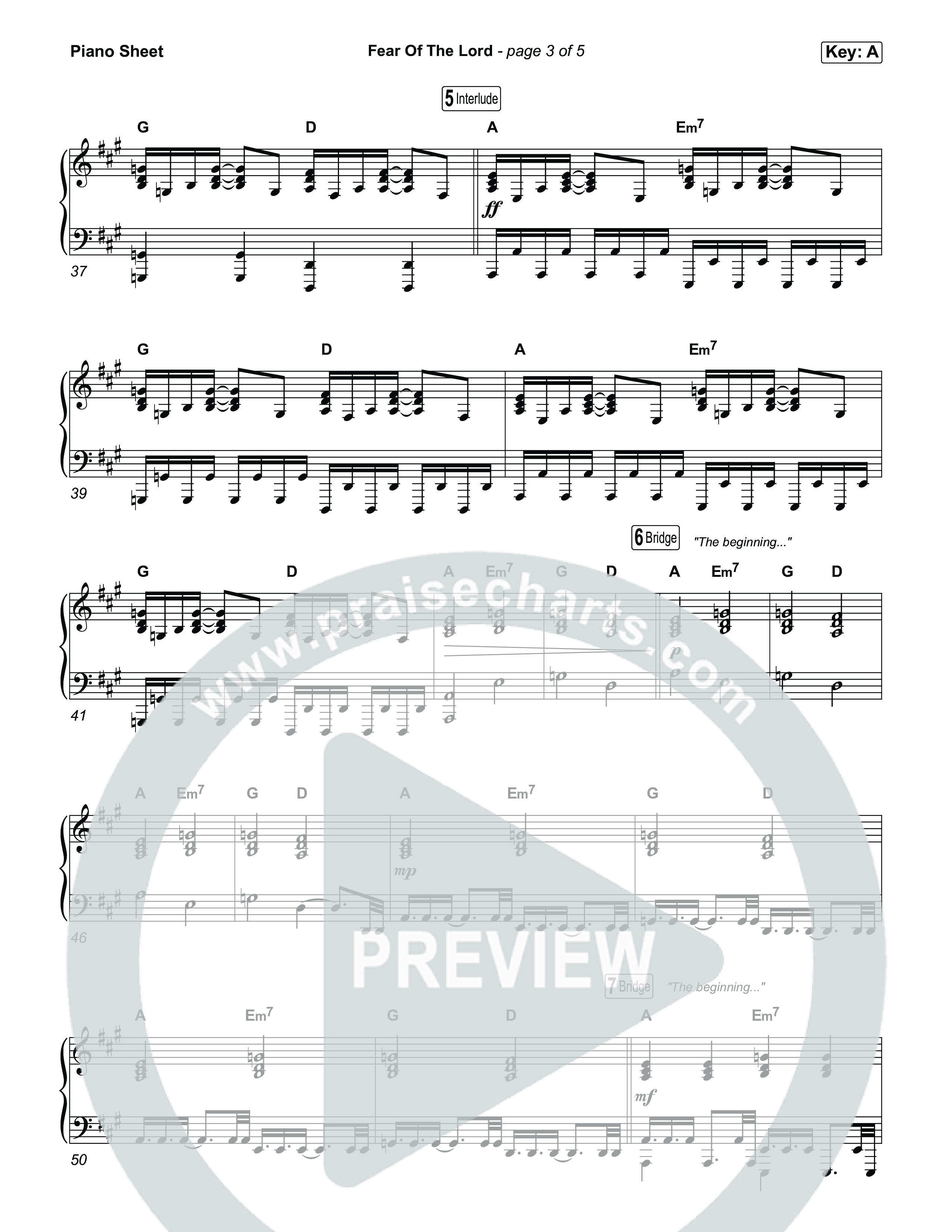 Fear Of The Lord Piano Sheet (Mitch Wong)