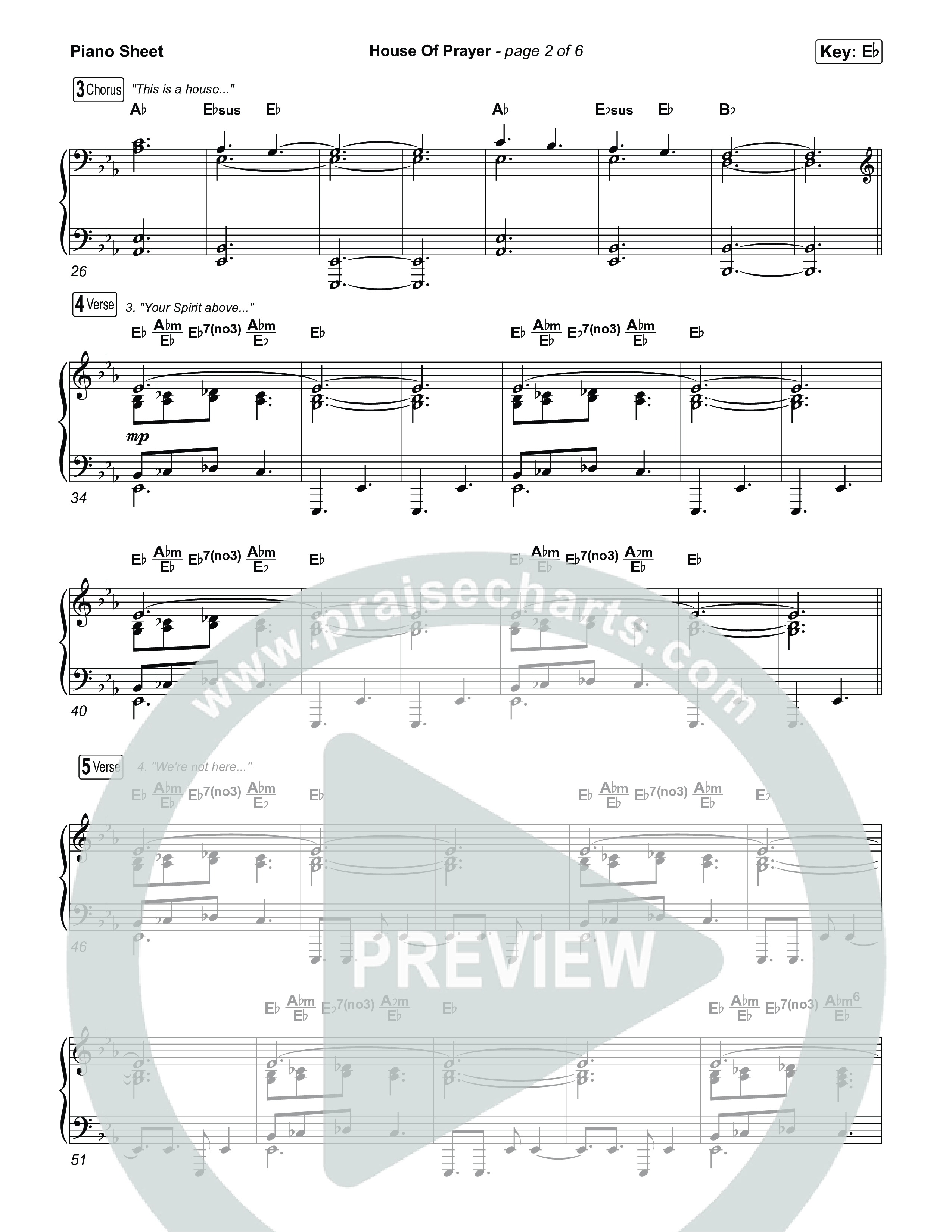 House Of Prayer Piano Sheet (Mitch Wong)