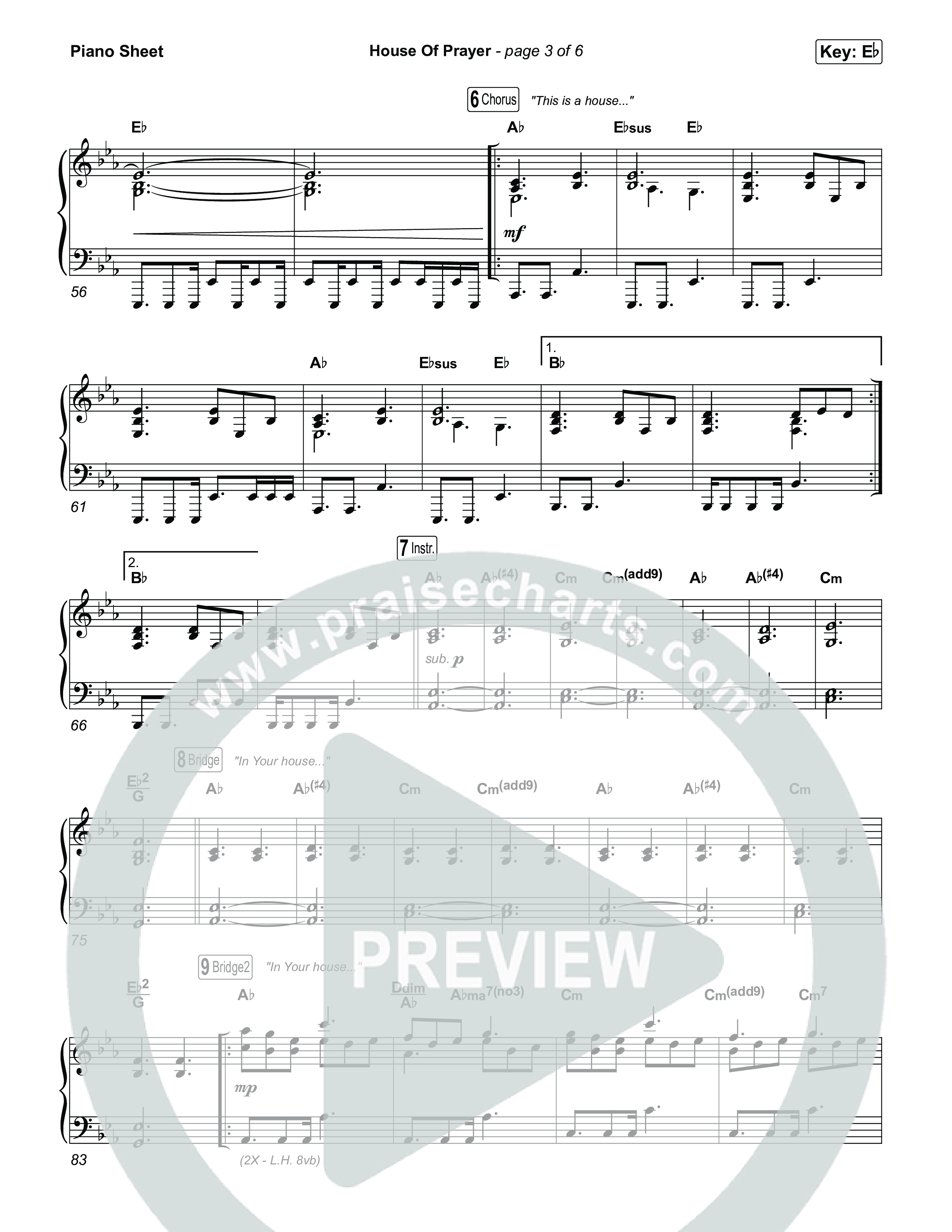 House Of Prayer Piano Sheet (Mitch Wong)