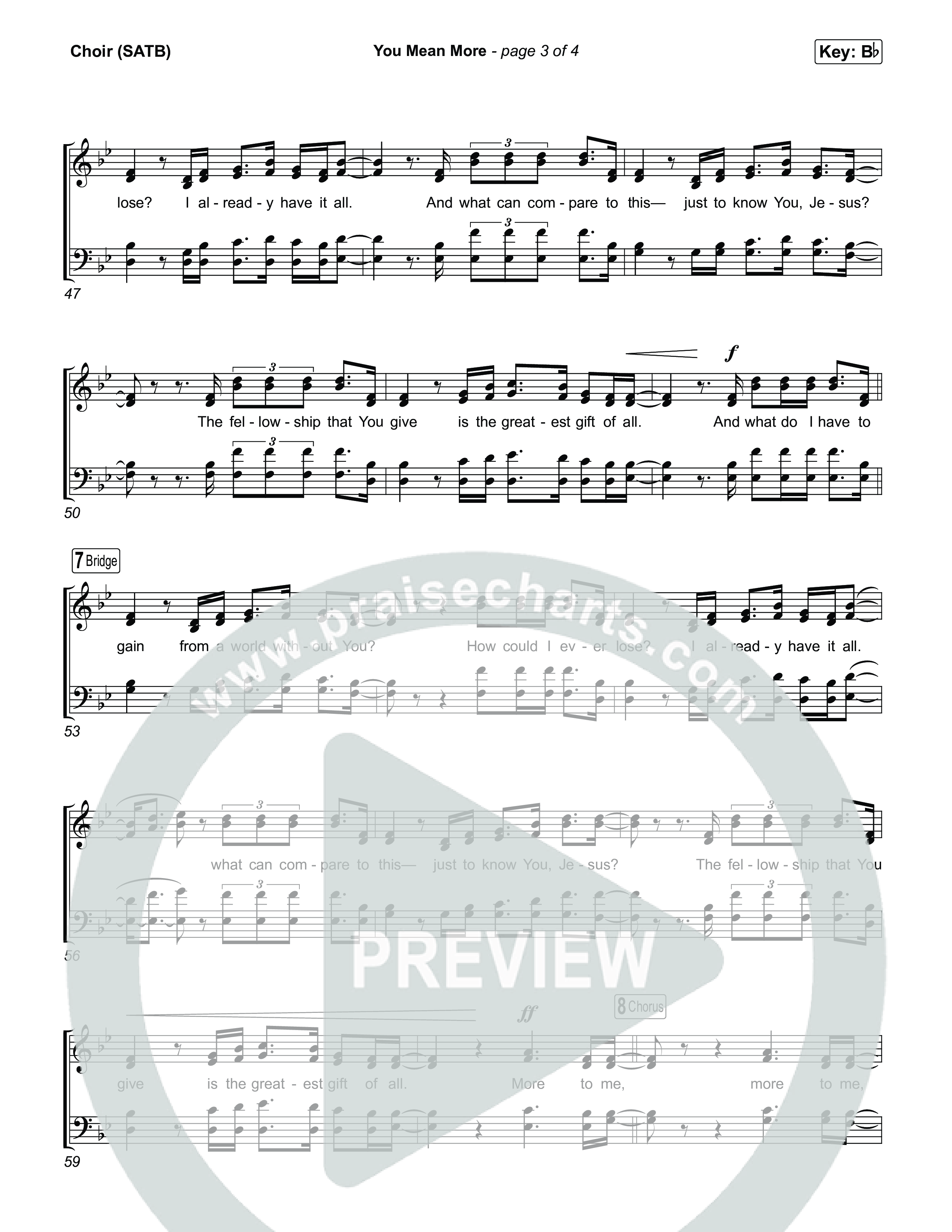 You Mean More Choir Sheet (SATB) (Mitch Wong)