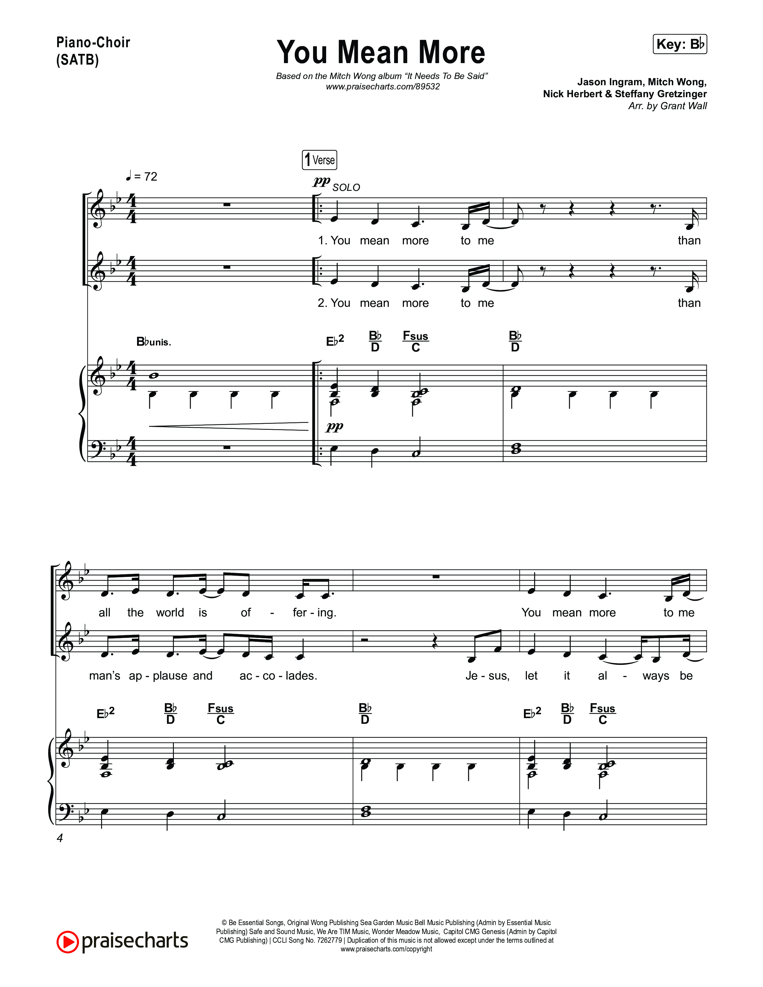 You Mean More Piano/Vocal Pack (Mitch Wong)