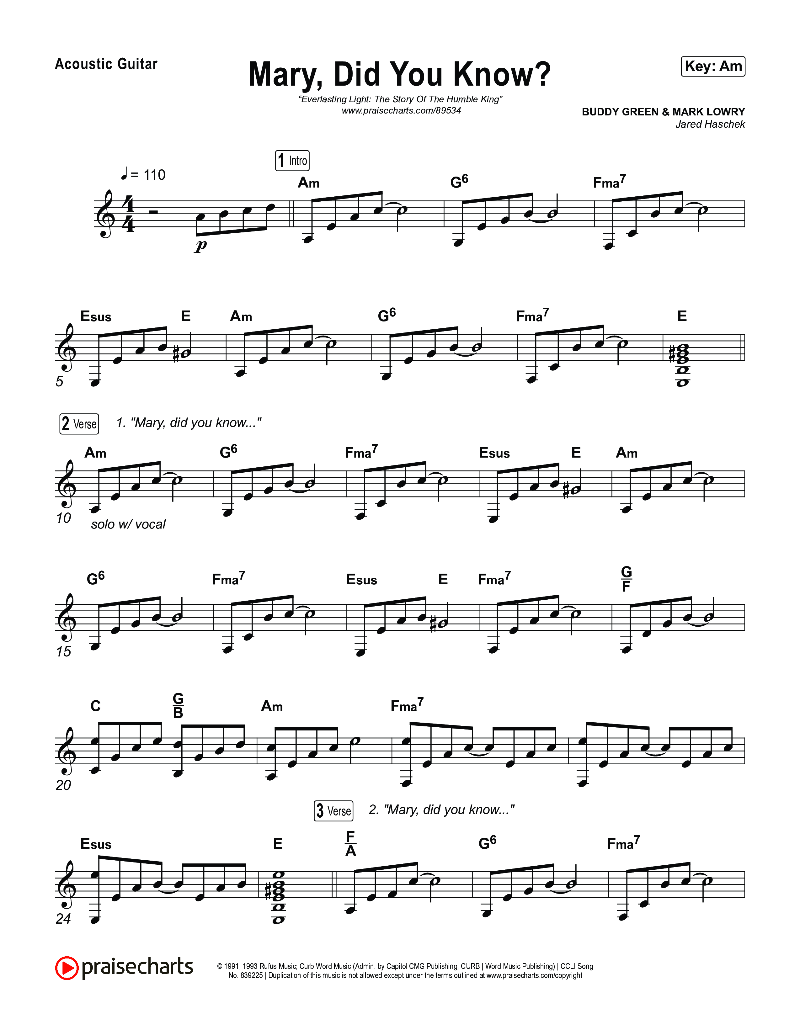 Mary Did You Know Acoustic Guitar (Museum Of The Bible)