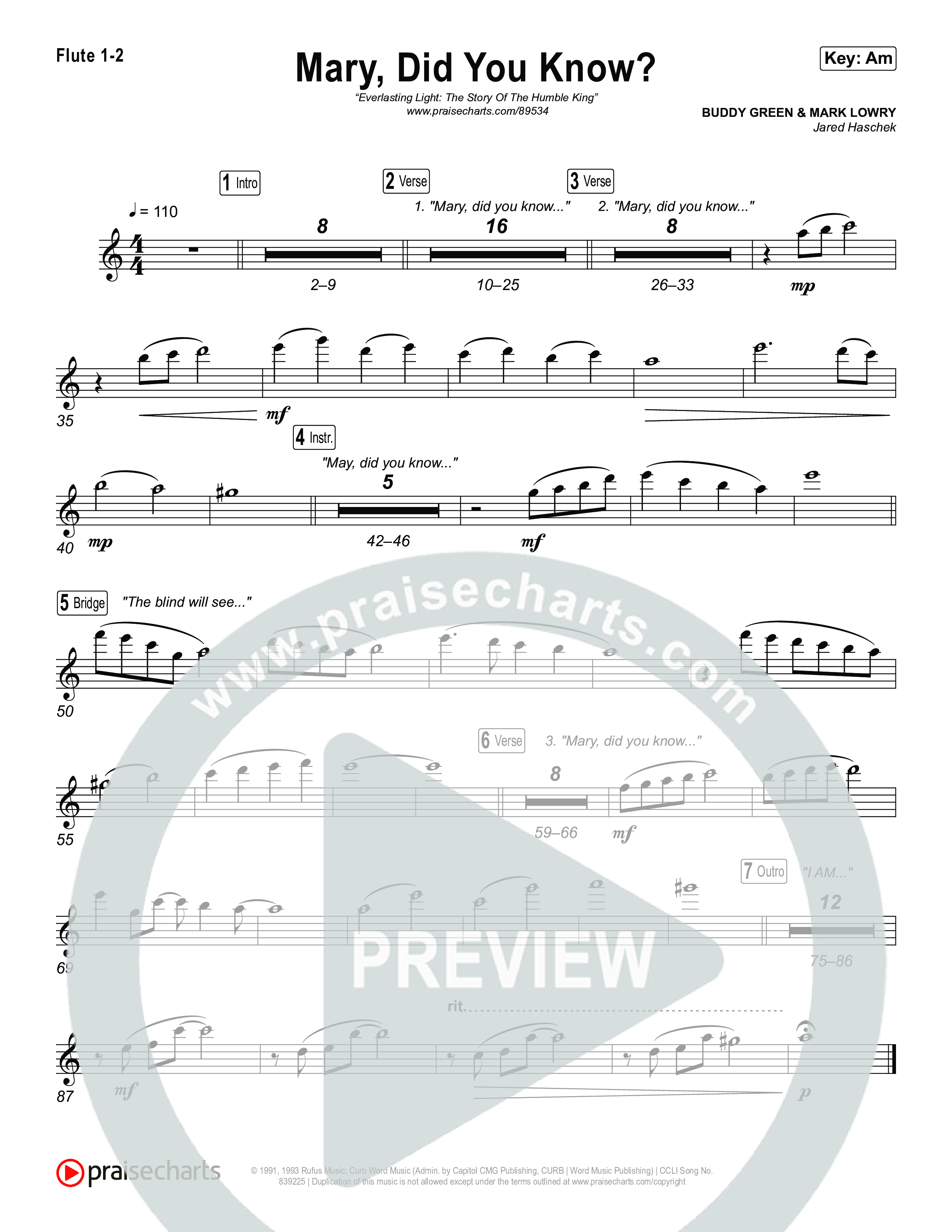 Mary Did You Know Flute 1,2 (Museum Of The Bible)