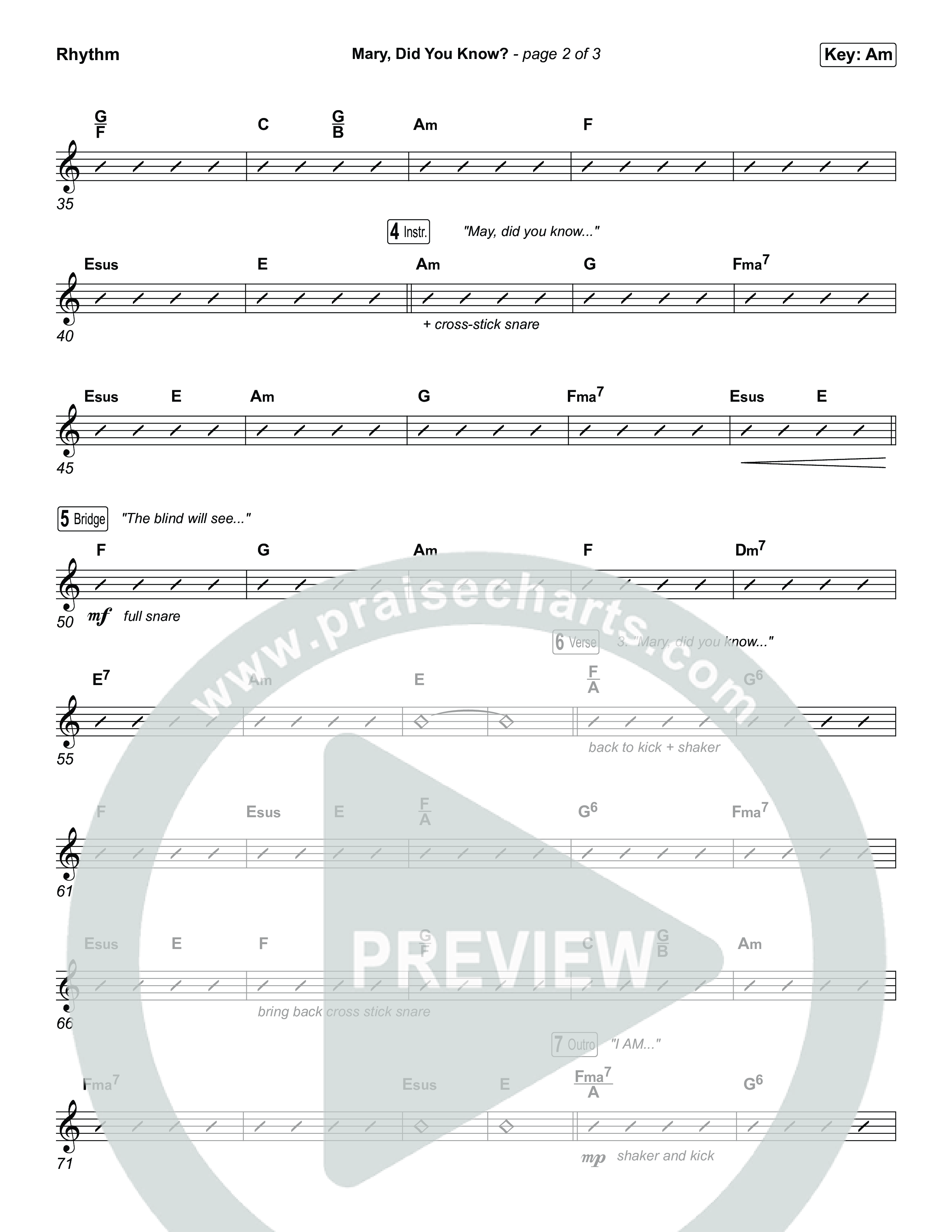 Mary Did You Know Rhythm Chart (Museum Of The Bible)