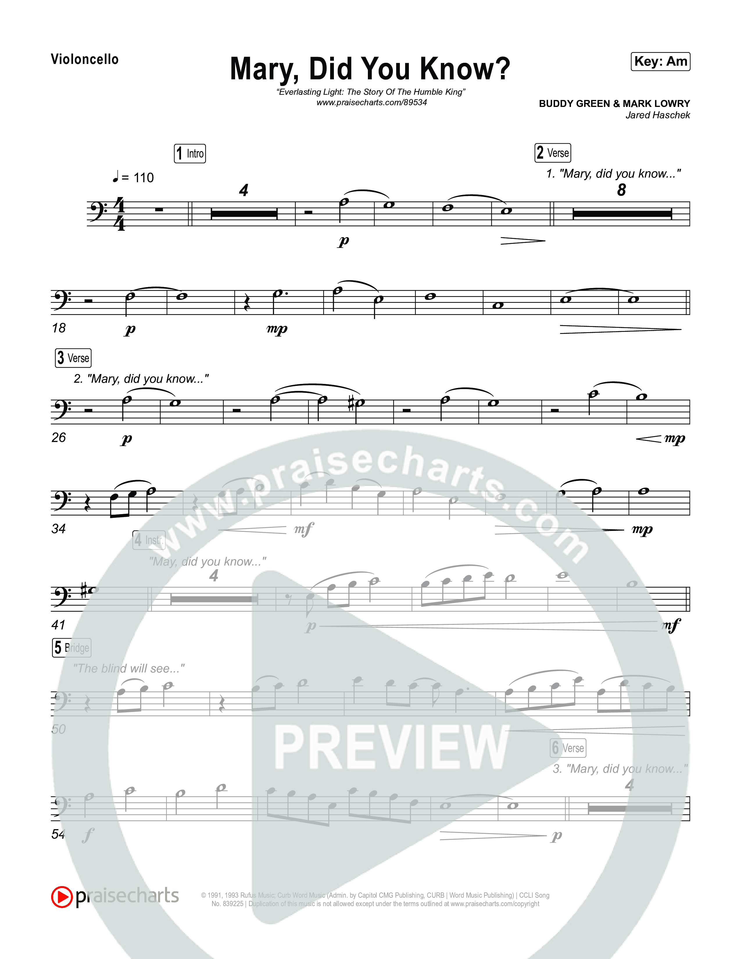 Mary Did You Know Violincello (Museum Of The Bible)