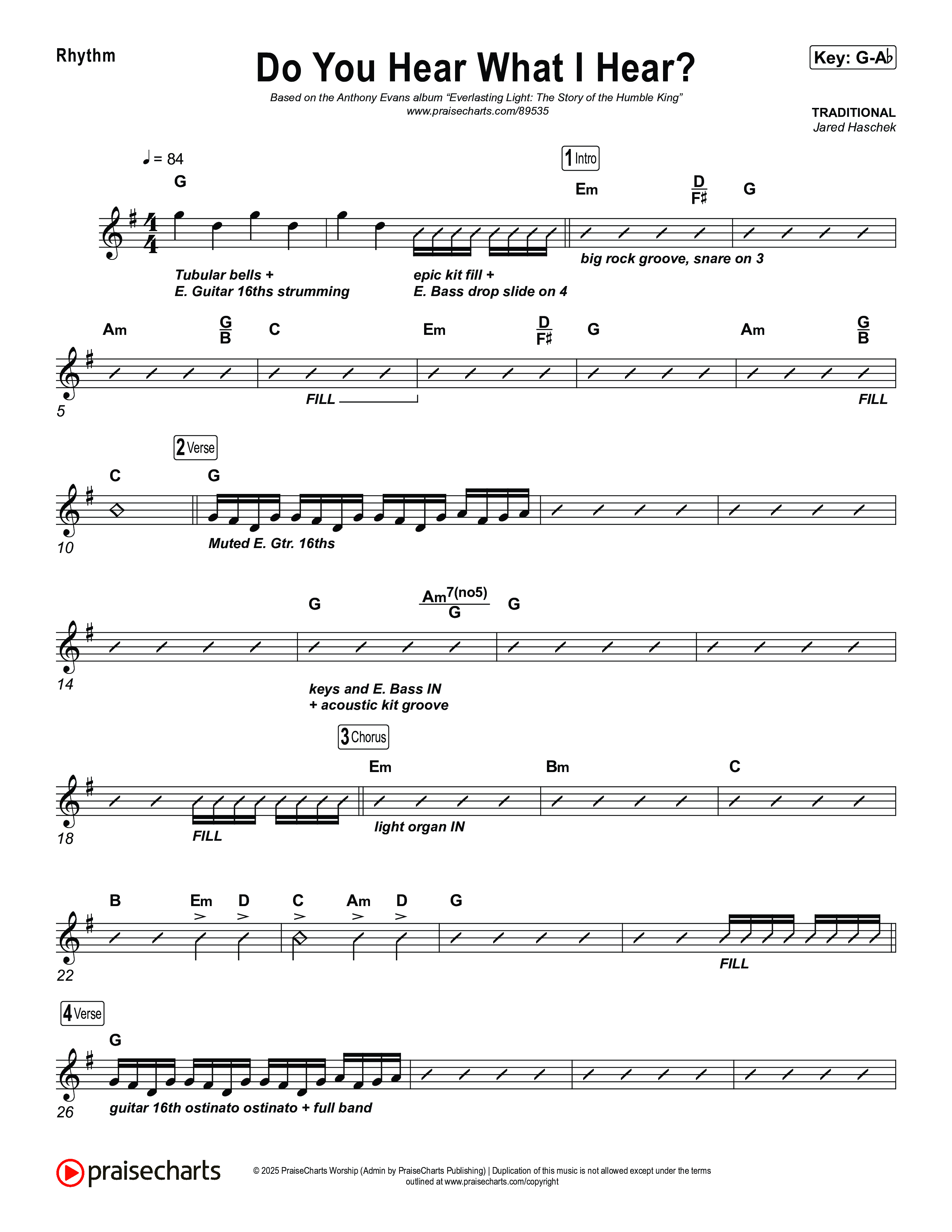 Do You Hear What I Hear Rhythm Chart (Museum Of The Bible / Arr. Jared Haschek)