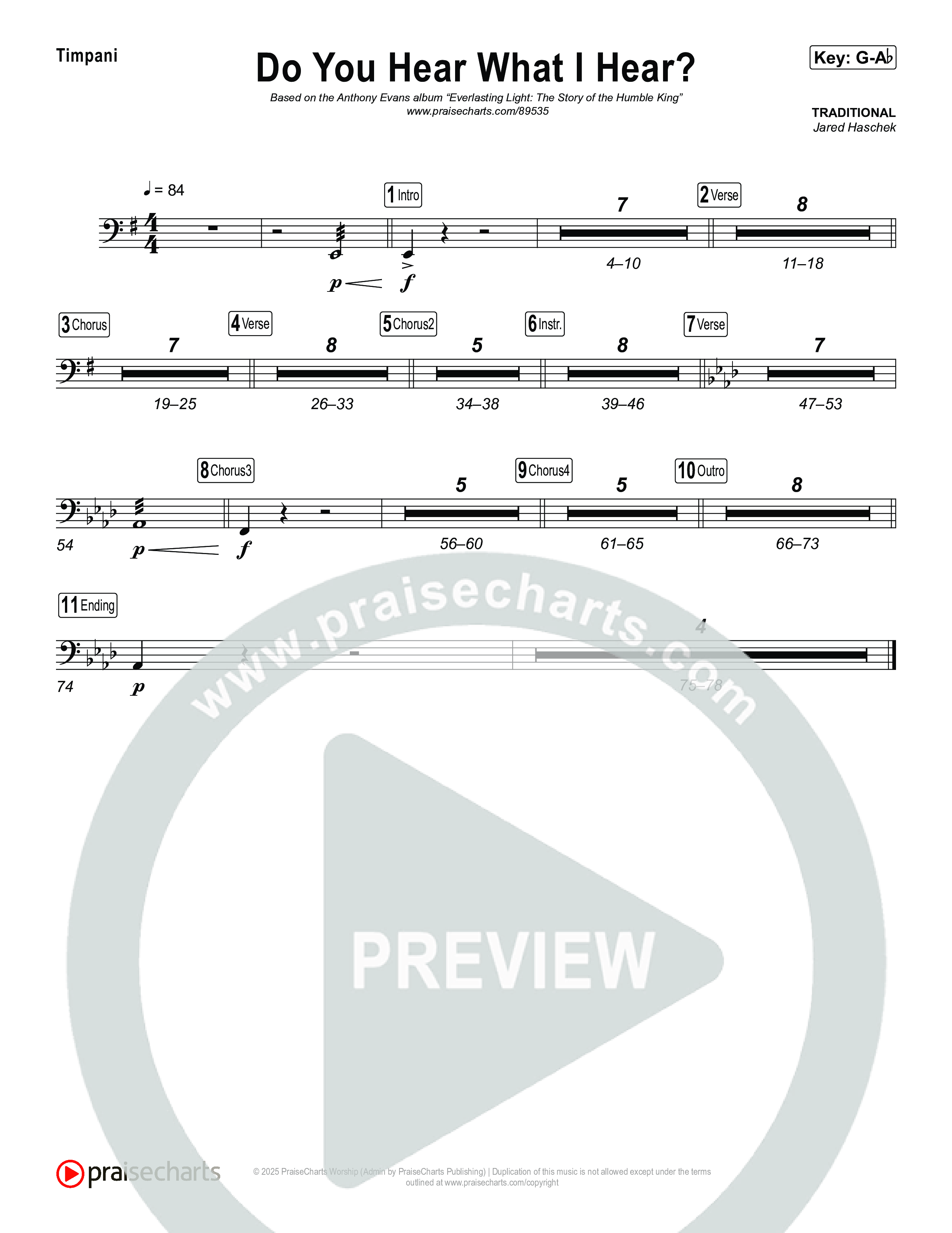 Do You Hear What I Hear Timpani (Museum Of The Bible / Arr. Jared Haschek)