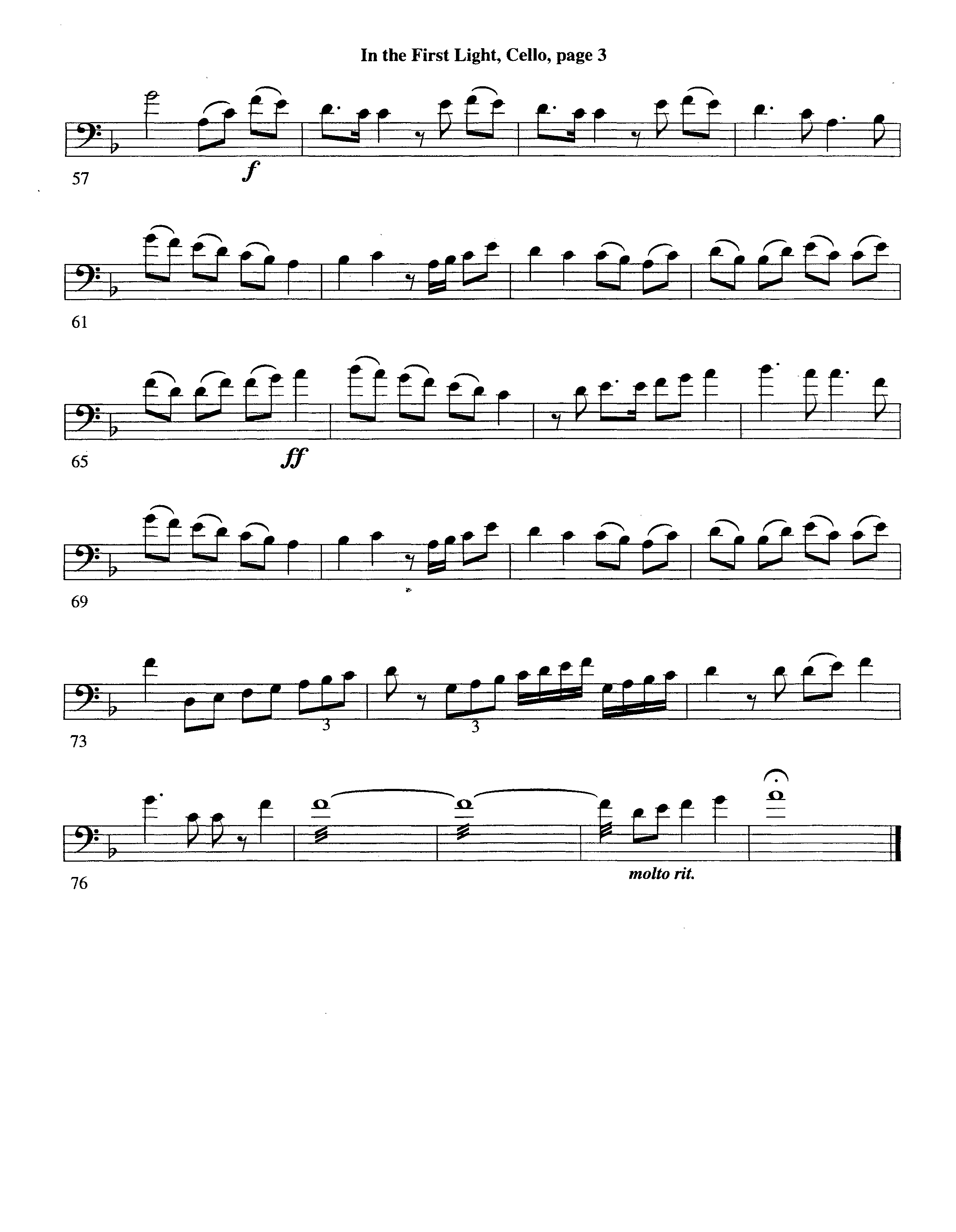 In The First Light (Choral Anthem SATB) Cello (Word Music Choral / Arr. David Clydesdale)