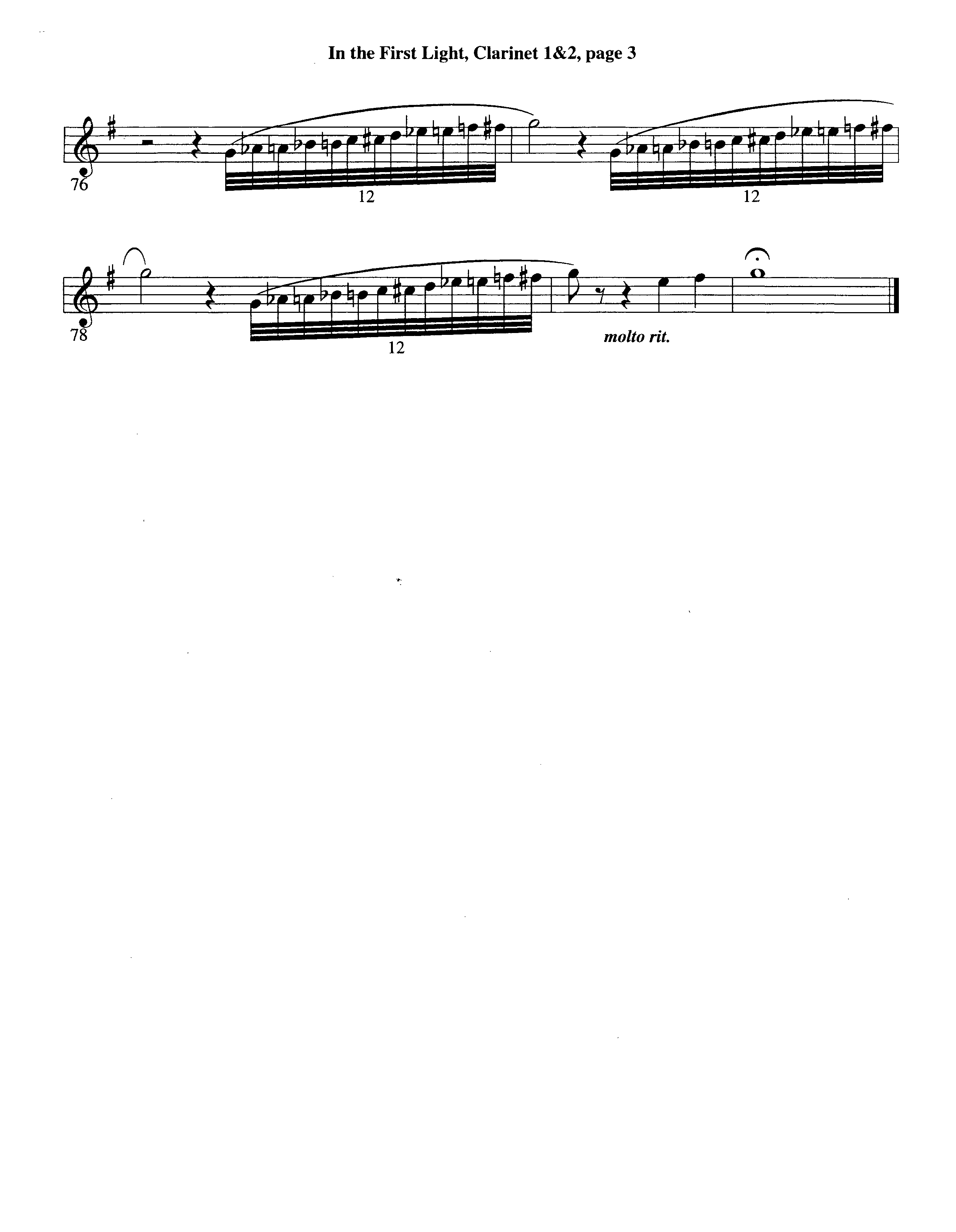 In The First Light (Choral Anthem SATB) Clarinet 1/2 (Word Music Choral / Arr. David Clydesdale)