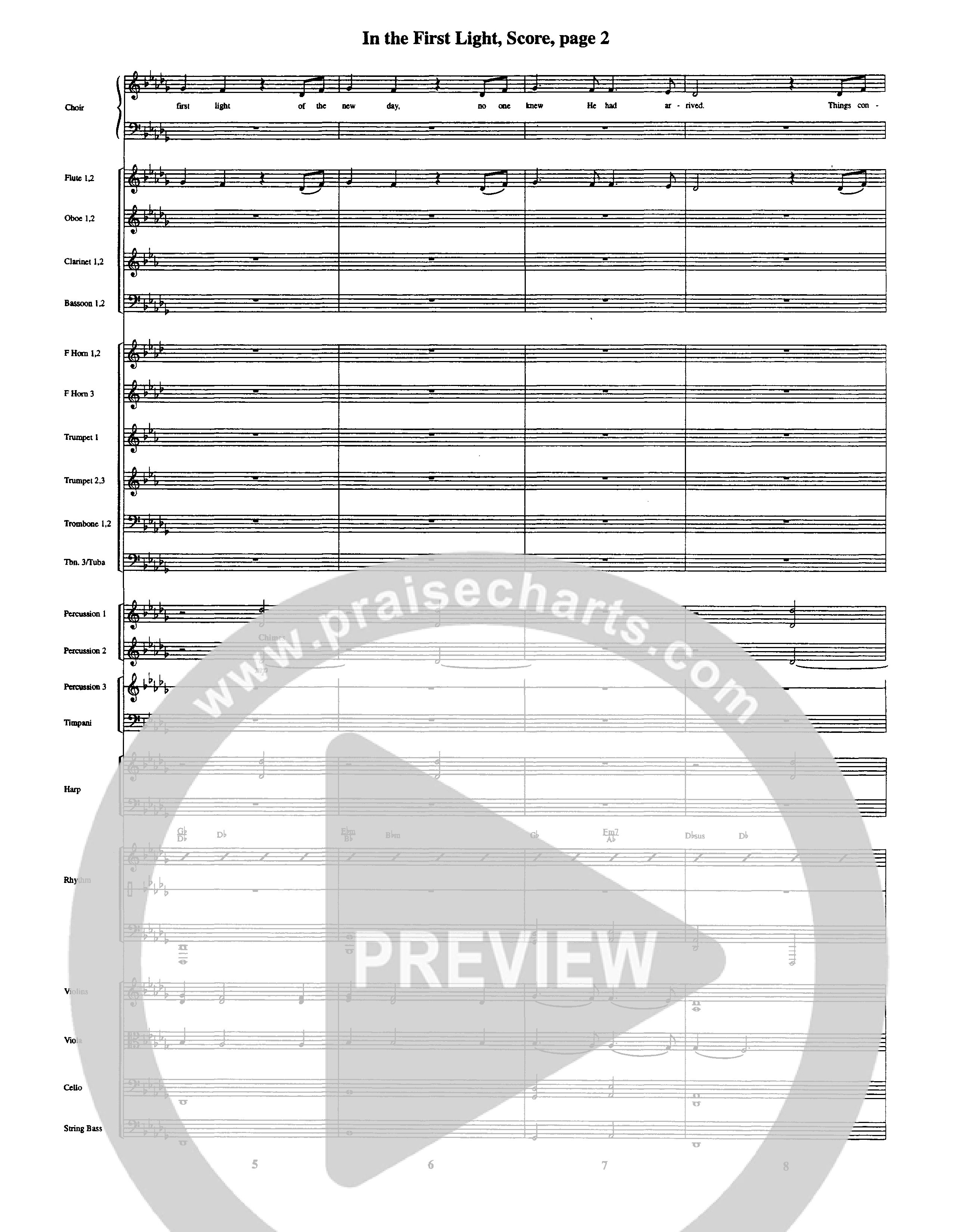In The First Light (Choral Anthem SATB) Orchestration (Word Music Choral / Arr. David Clydesdale)