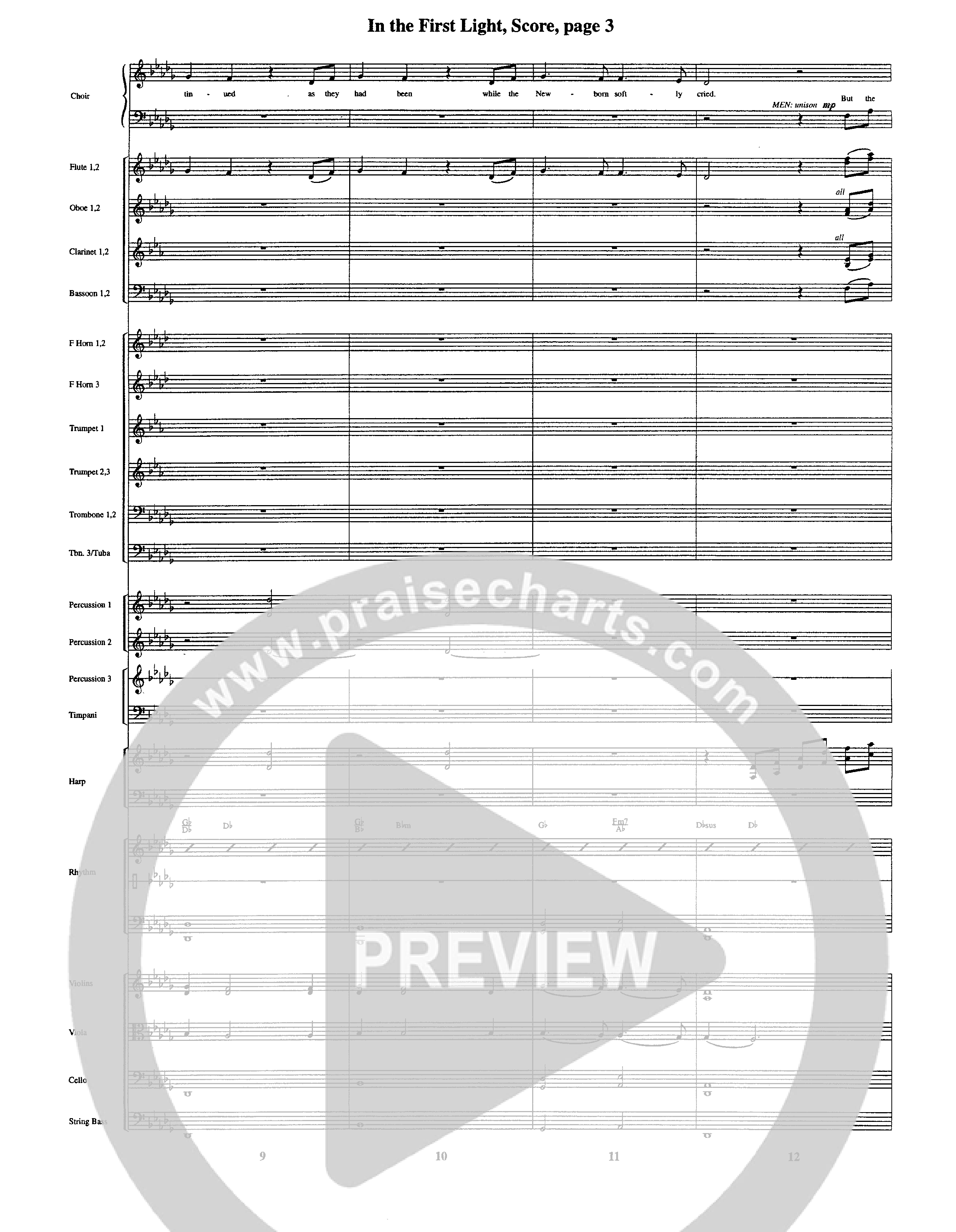 In The First Light (Choral Anthem SATB) Orchestration (Word Music Choral / Arr. David Clydesdale)