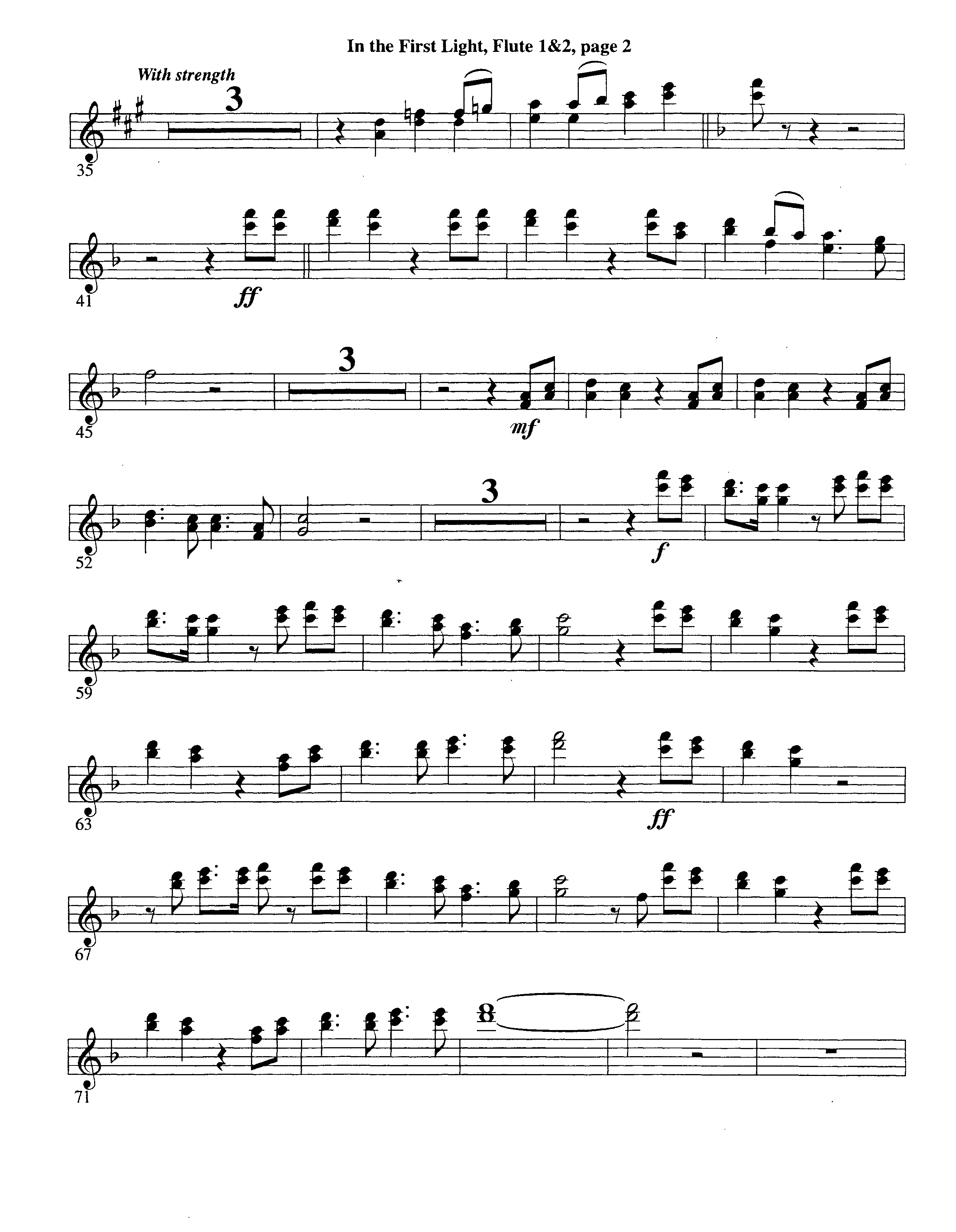 In The First Light (Choral Anthem SATB) Flute 1/2 (Word Music Choral / Arr. David Clydesdale)