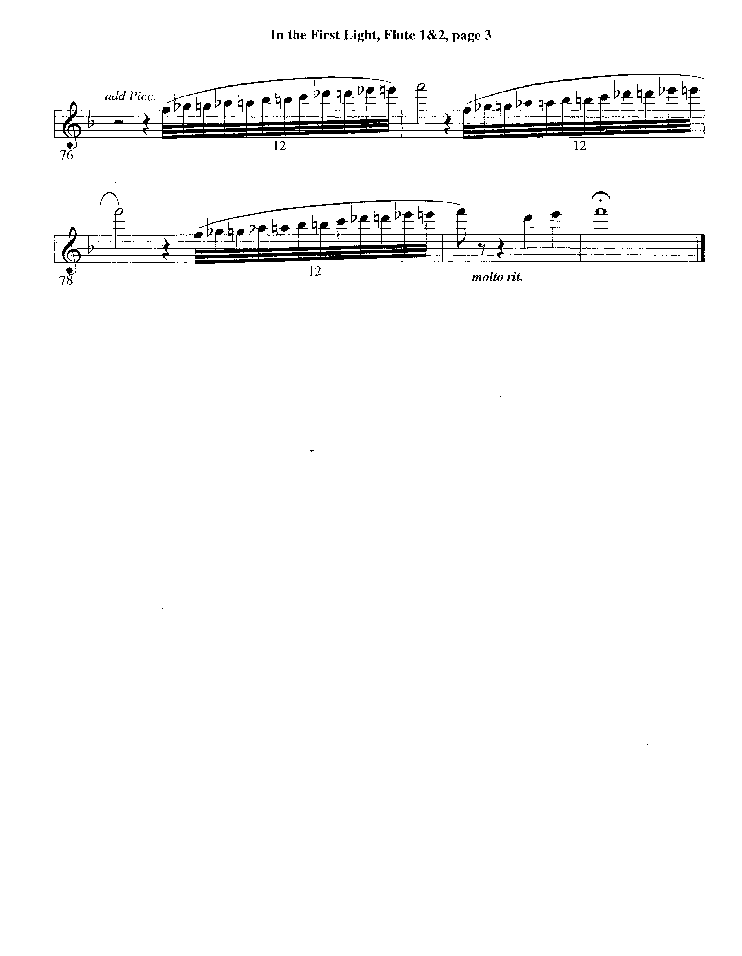 In The First Light (Choral Anthem SATB) Flute 1/2 (Word Music Choral / Arr. David Clydesdale)