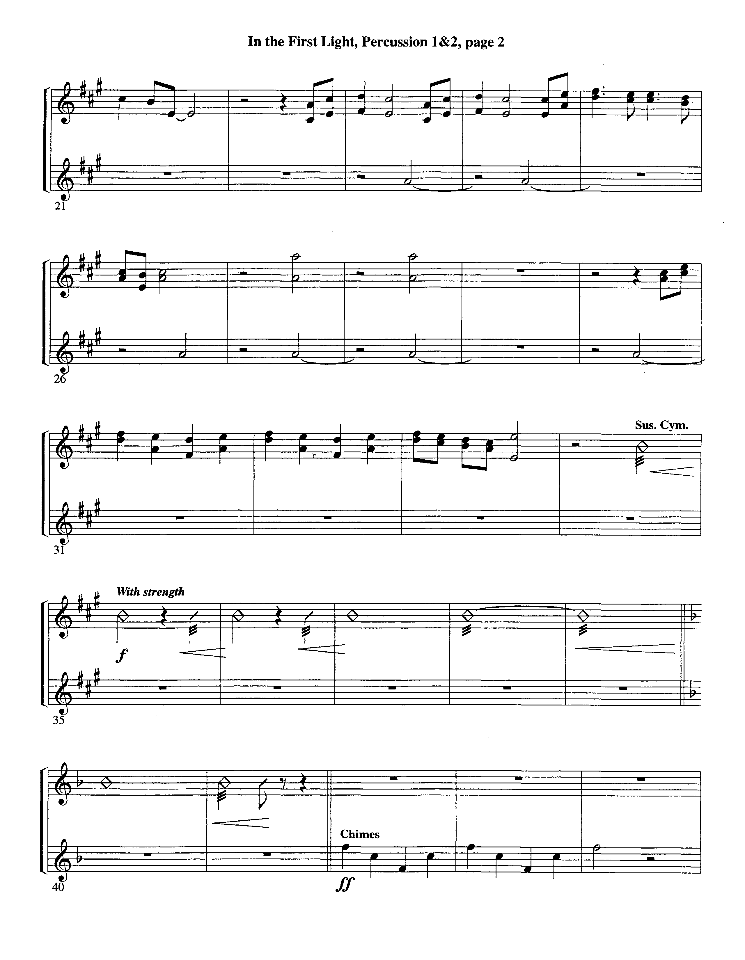 In The First Light (Choral Anthem SATB) Percussion (Word Music Choral / Arr. David Clydesdale)