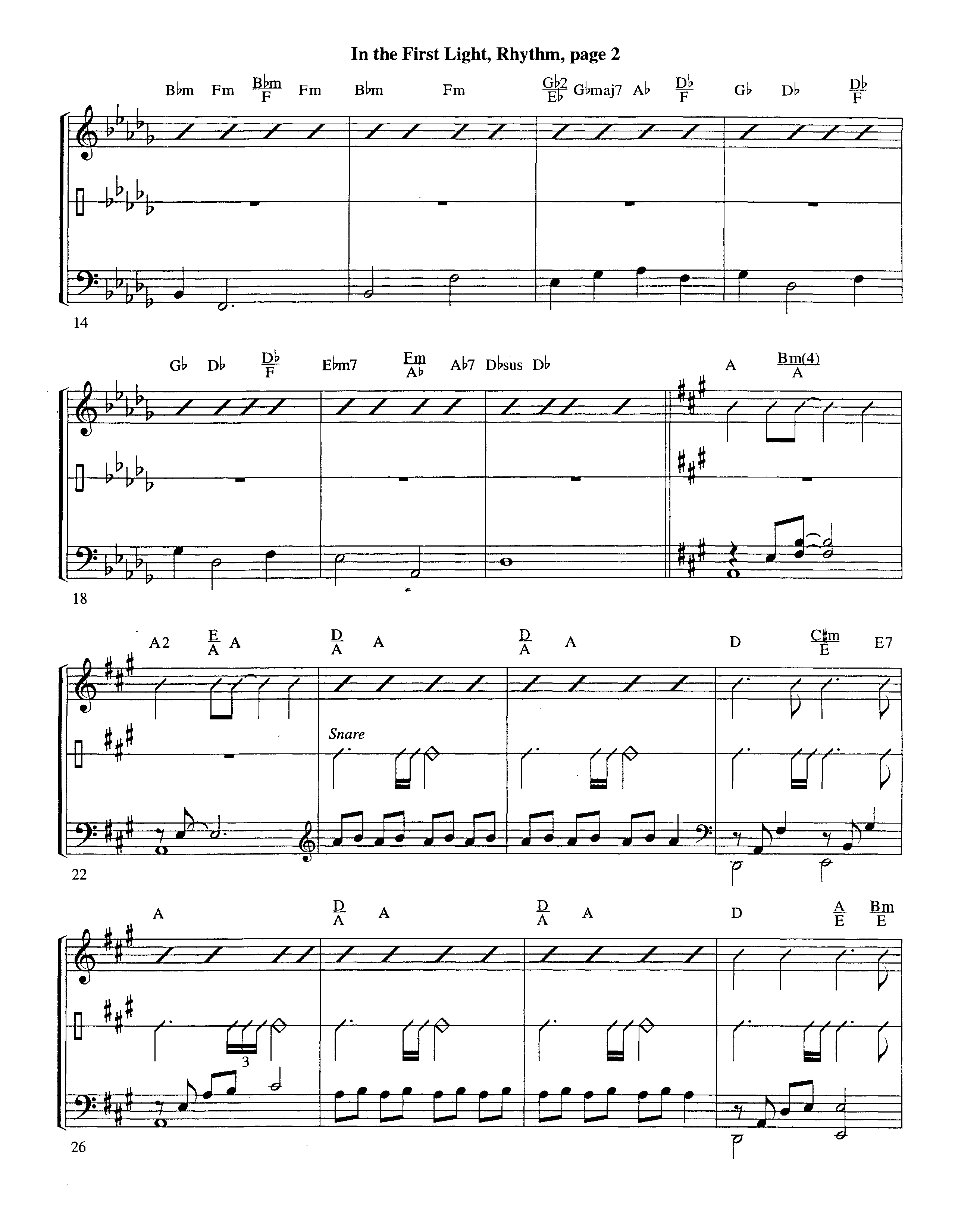 In The First Light (Choral Anthem SATB) Rhythm Chart (Word Music Choral / Arr. David Clydesdale)