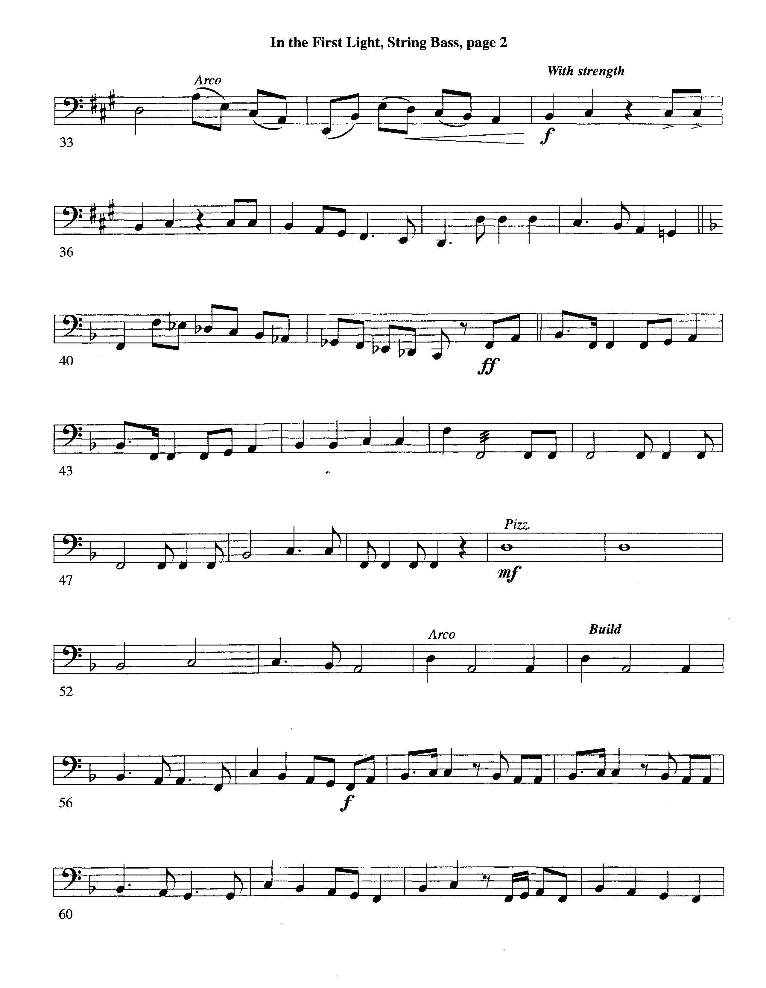 In The First Light (Choral Anthem SATB) String Bass (Word Music Choral / Arr. David Clydesdale)