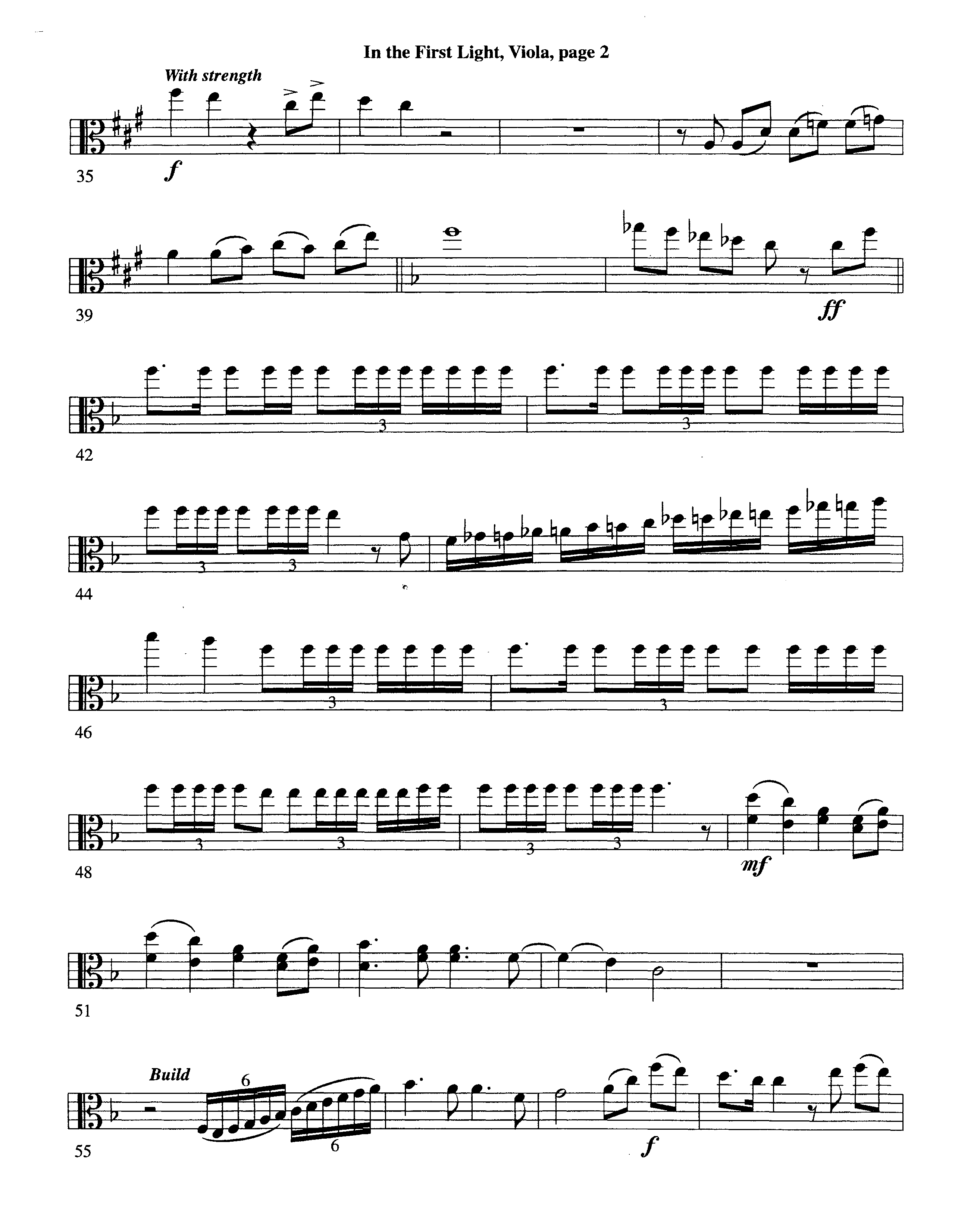 In The First Light (Choral Anthem SATB) Viola (Word Music Choral / Arr. David Clydesdale)