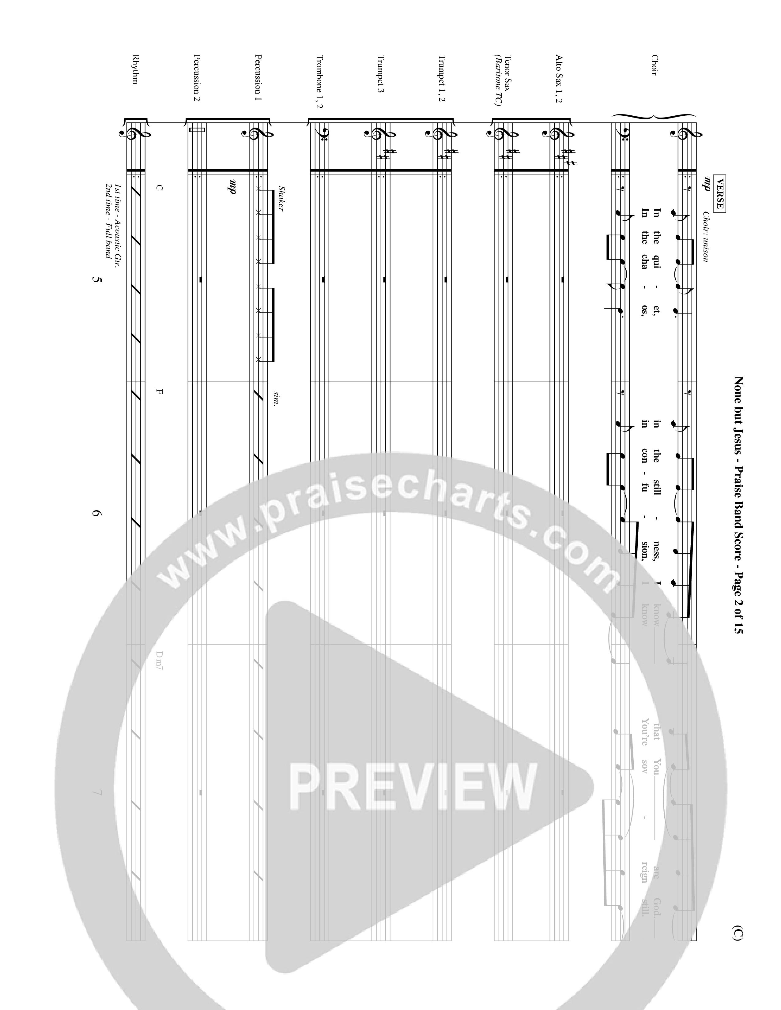 None But Jesus (Choral Anthem SATB) PraiseBand (incl. Brass) (Word Music Choral / Orch. Ric Domenico)