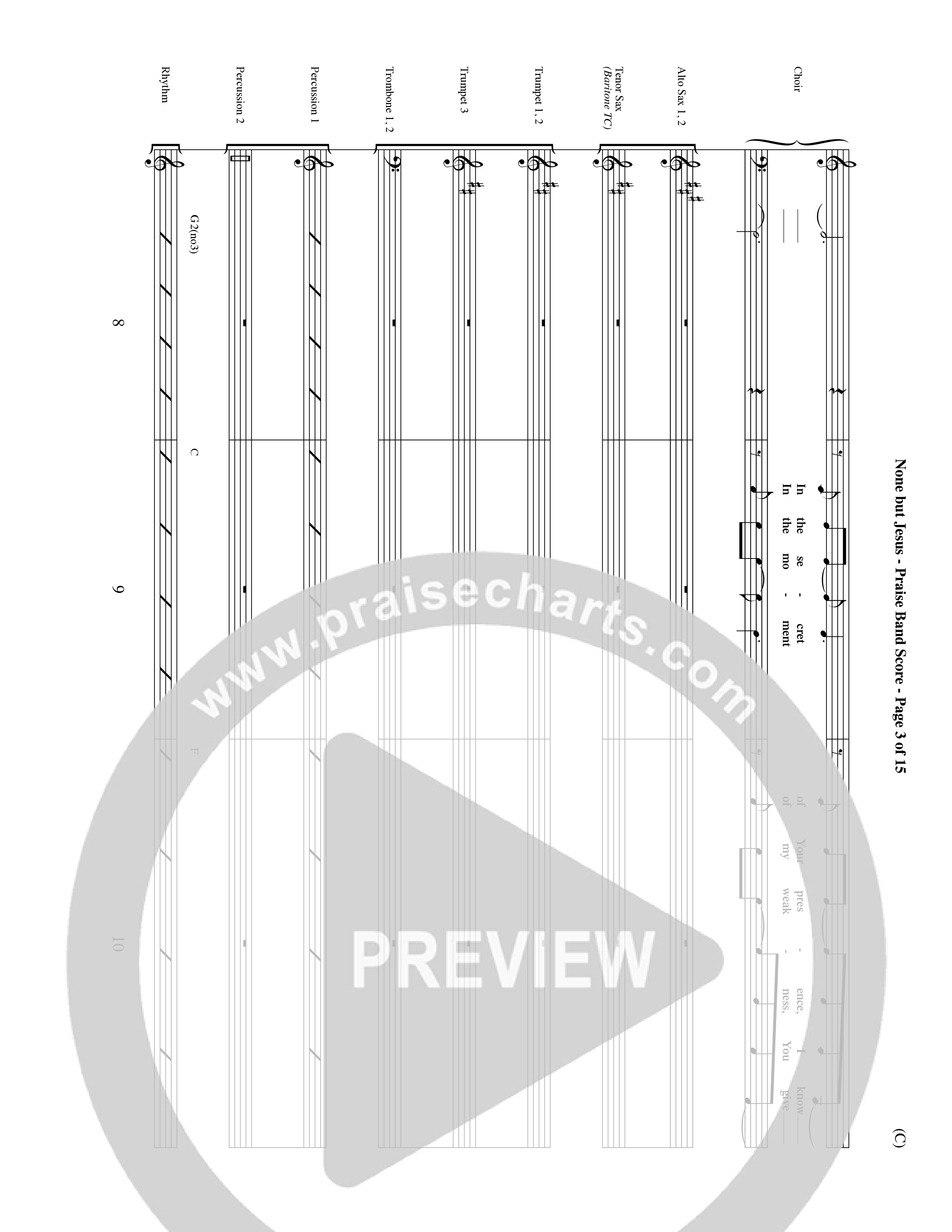 None But Jesus (Choral Anthem SATB) PraiseBand (incl. Brass) (Word Music Choral / Orch. Ric Domenico)
