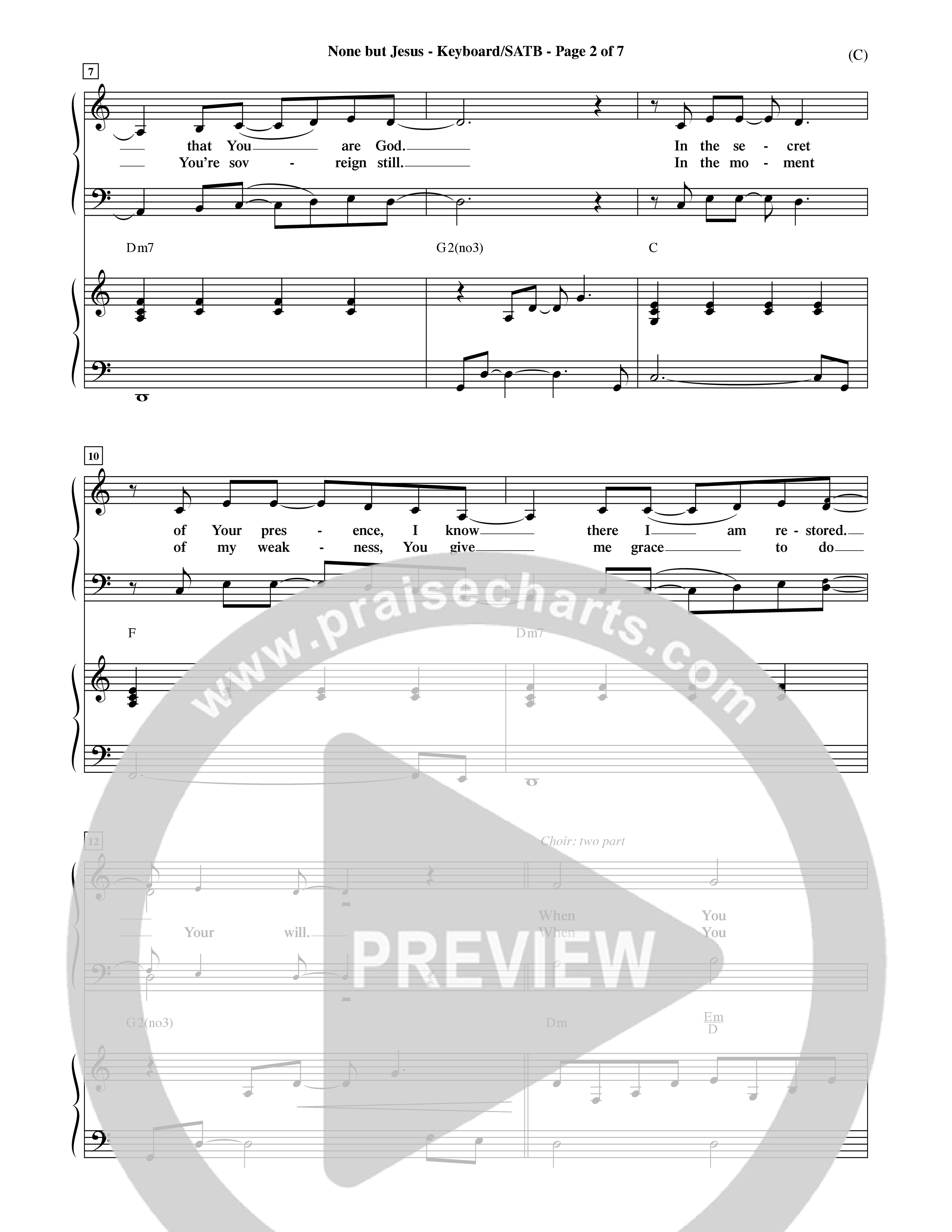 None But Jesus (Choral Anthem SATB) Keyboard/Vocal (SATB) (Word Music Choral / Orch. Ric Domenico)